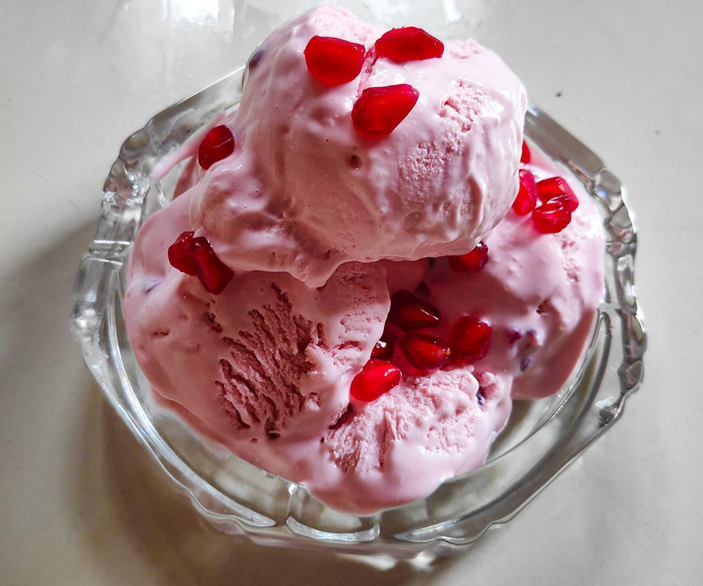 Easiest Fruit Ice Cream (Pomegranate)