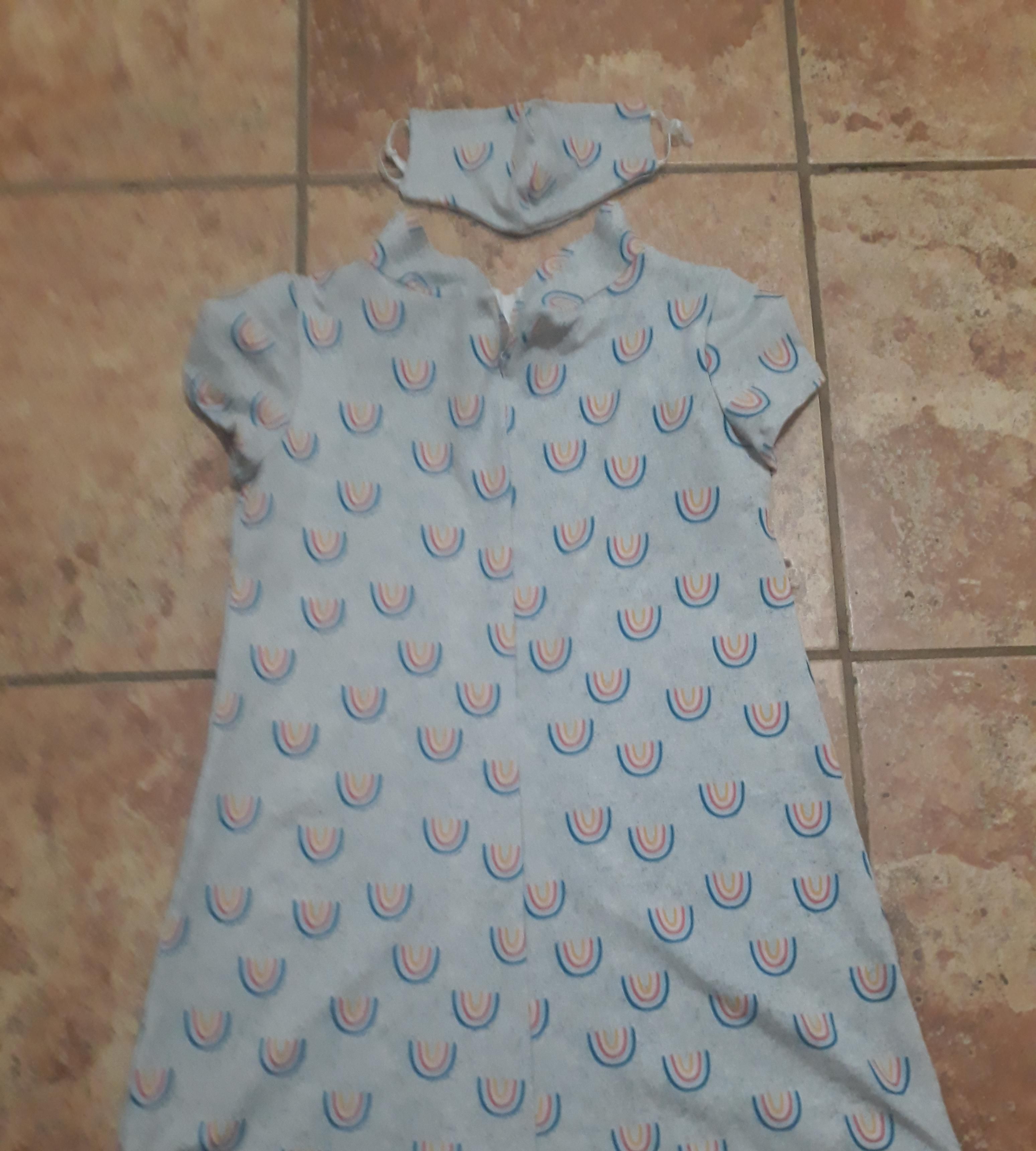 Rainbow Dress and Covid Mask