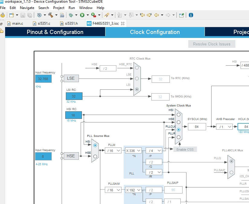 Programmable Clock F446-Si5351
