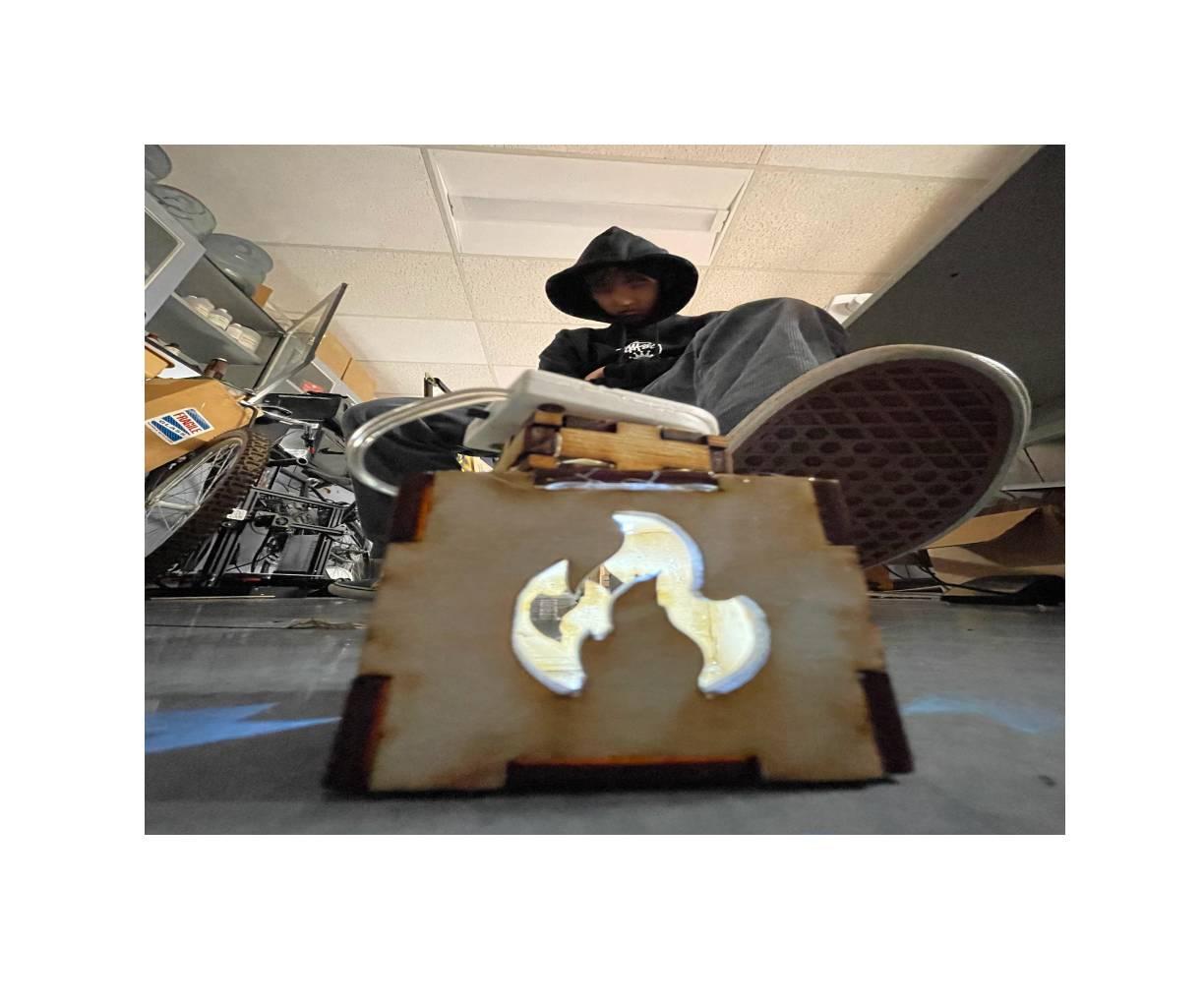 Light Up Wood Box Keychain