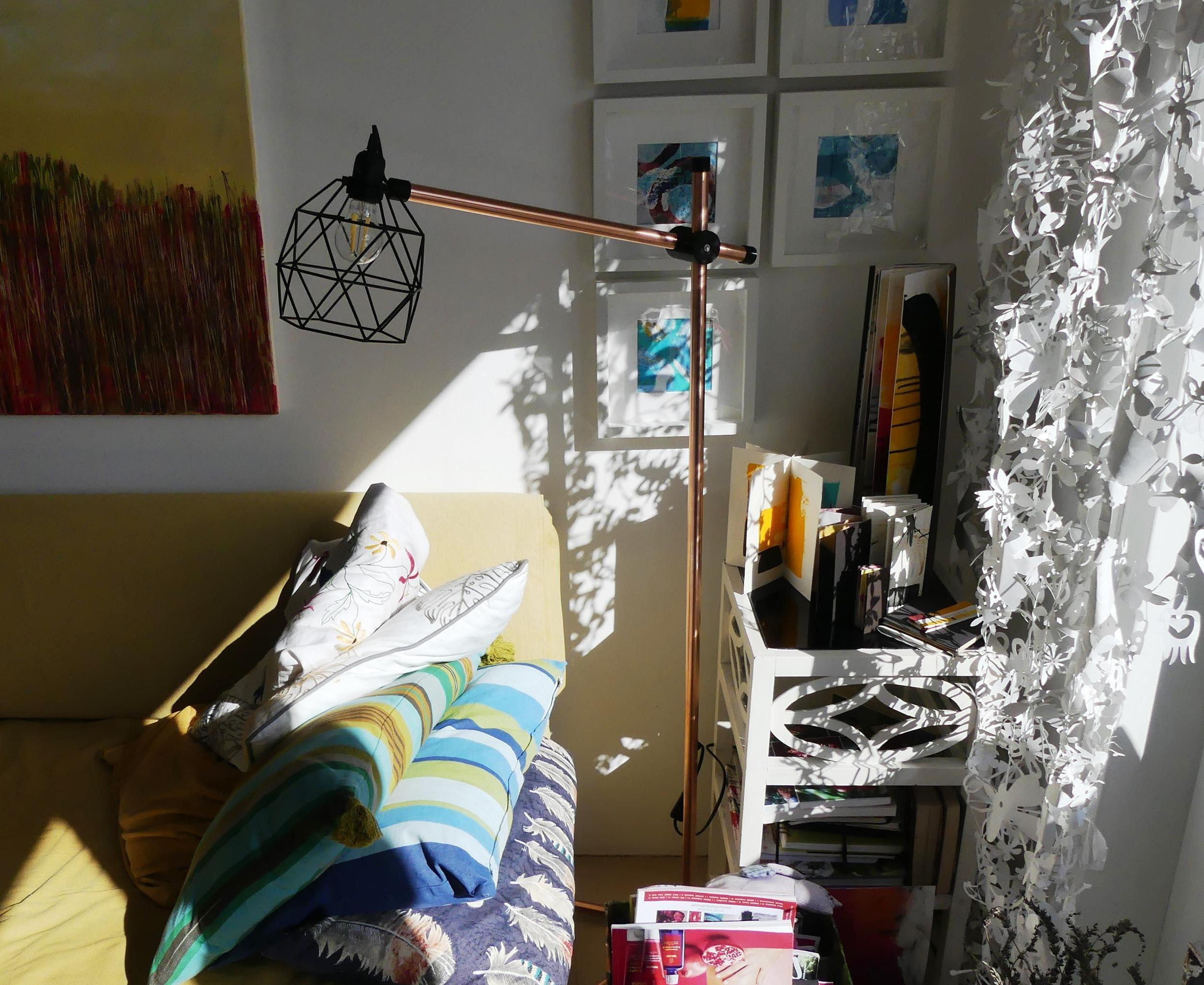 Floor Lamp From Copper Pipes