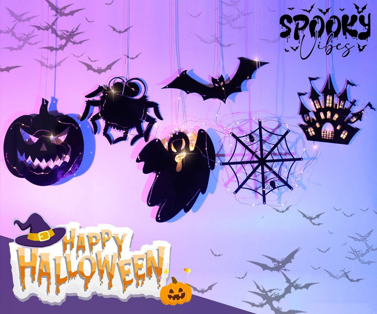 DIY Halloween Decoration | Acrylic Hanging Lamp: Light Up the Night of Terror, Embark on a Thrilling Journey