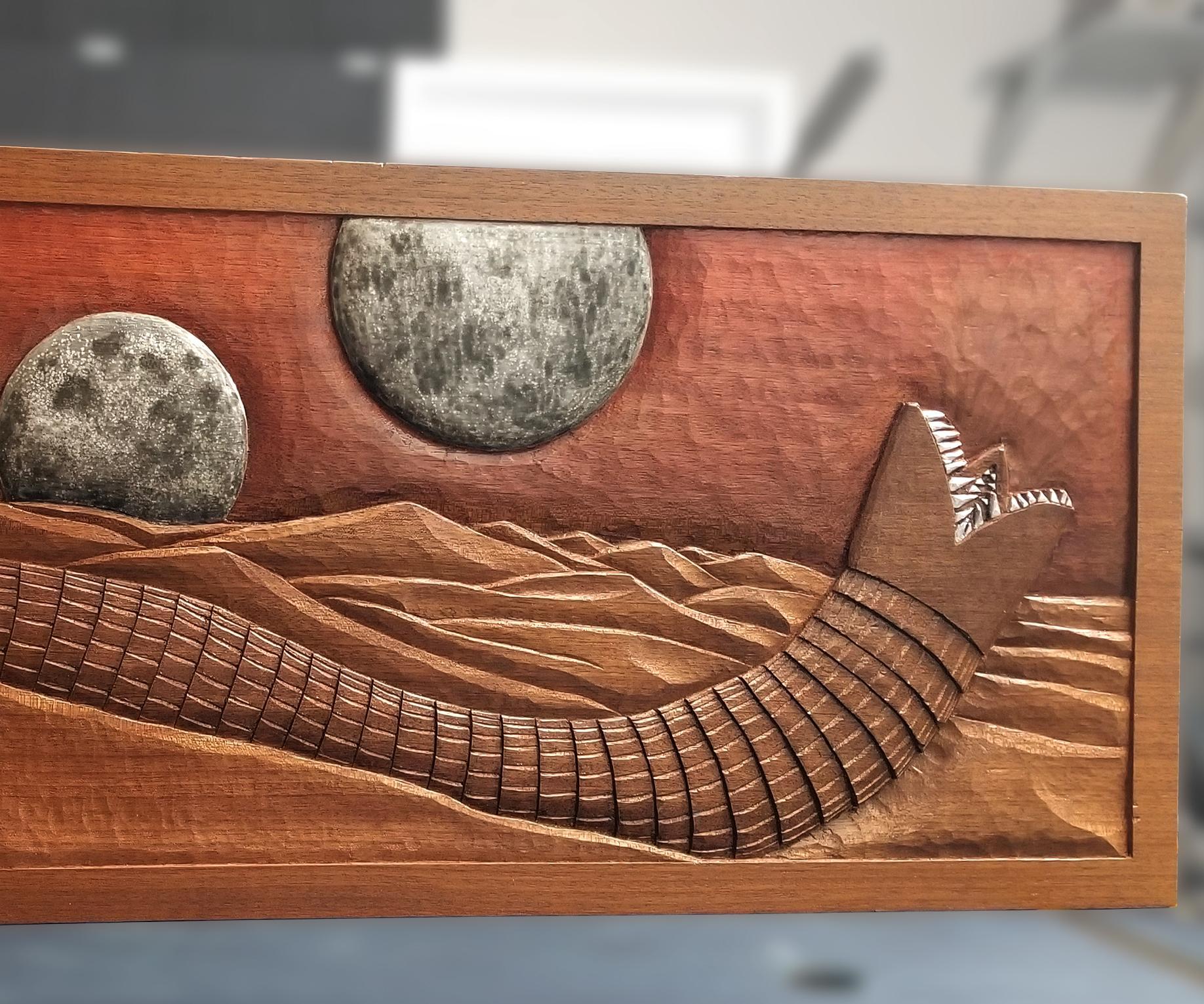 Dune Sandworm Relief Carving