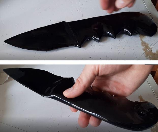 DIY Epoxy Obsidian Hunting Knife 