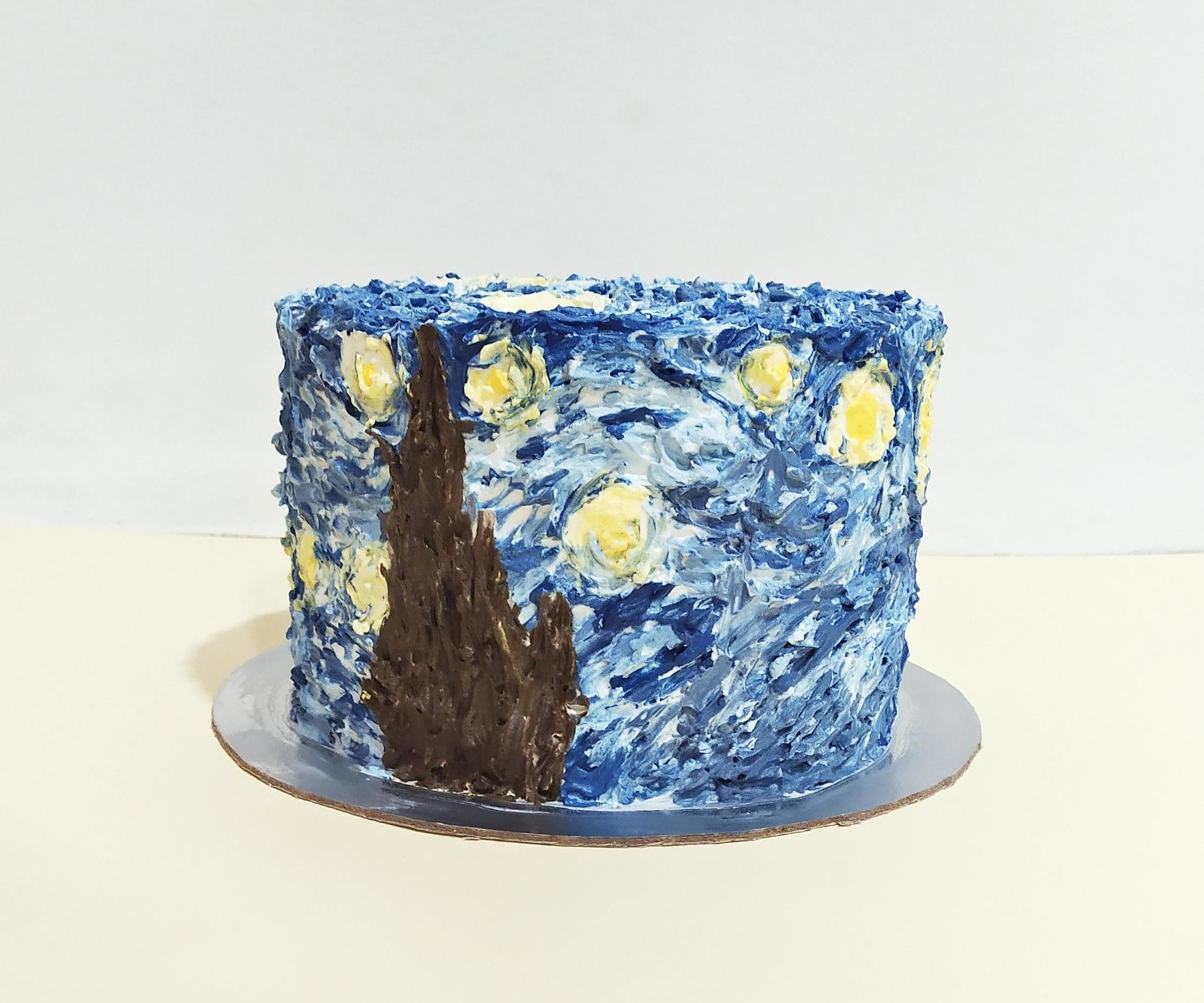 Starry Night Lemon Cake with Cream Cheese Frosting