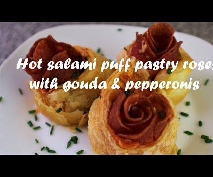 Hot Salami Puff Pastry Roses With Gouda & Pepperonis Recipe