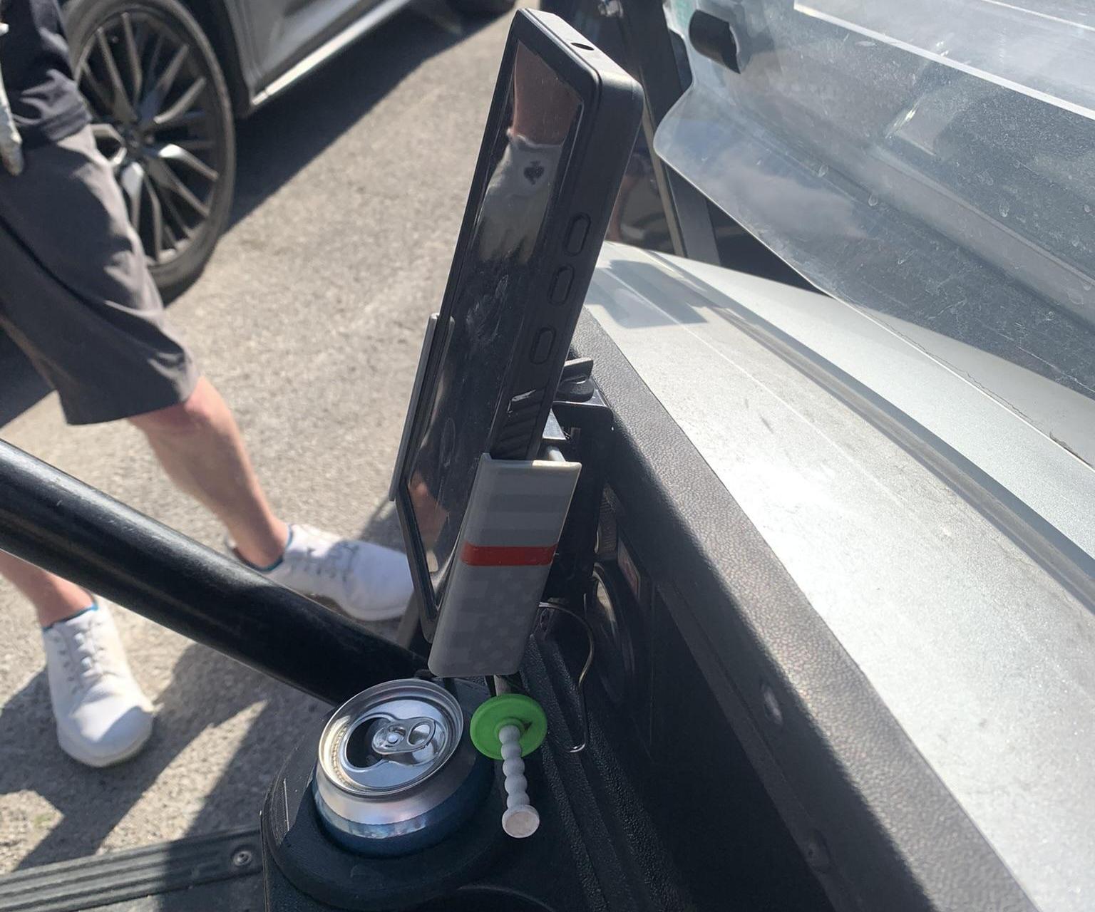3D Printed Cupholder / Phone Mount for the Desert Fox Golf Phone Caddy