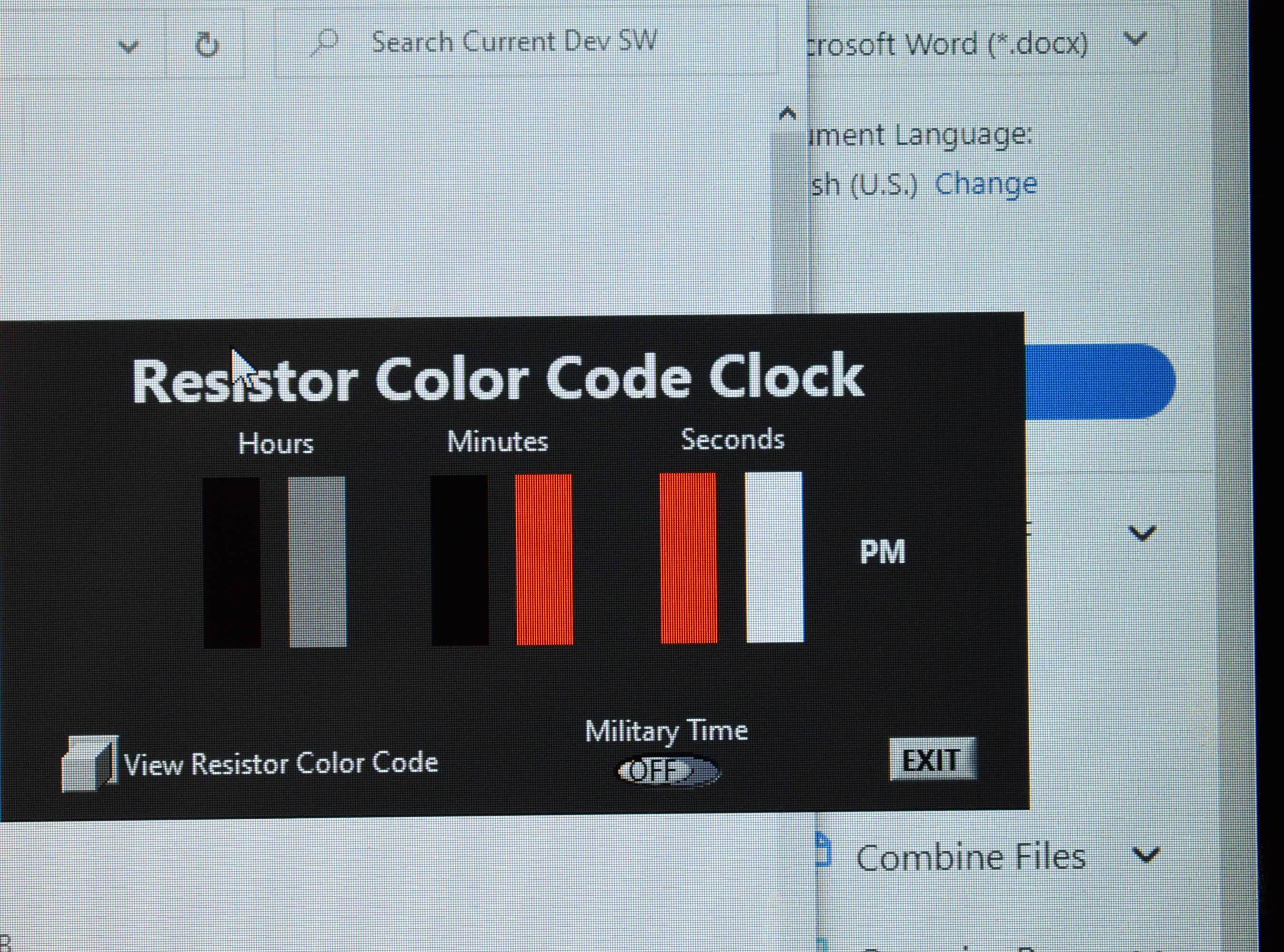 Clock - Resistor Color Coded Display