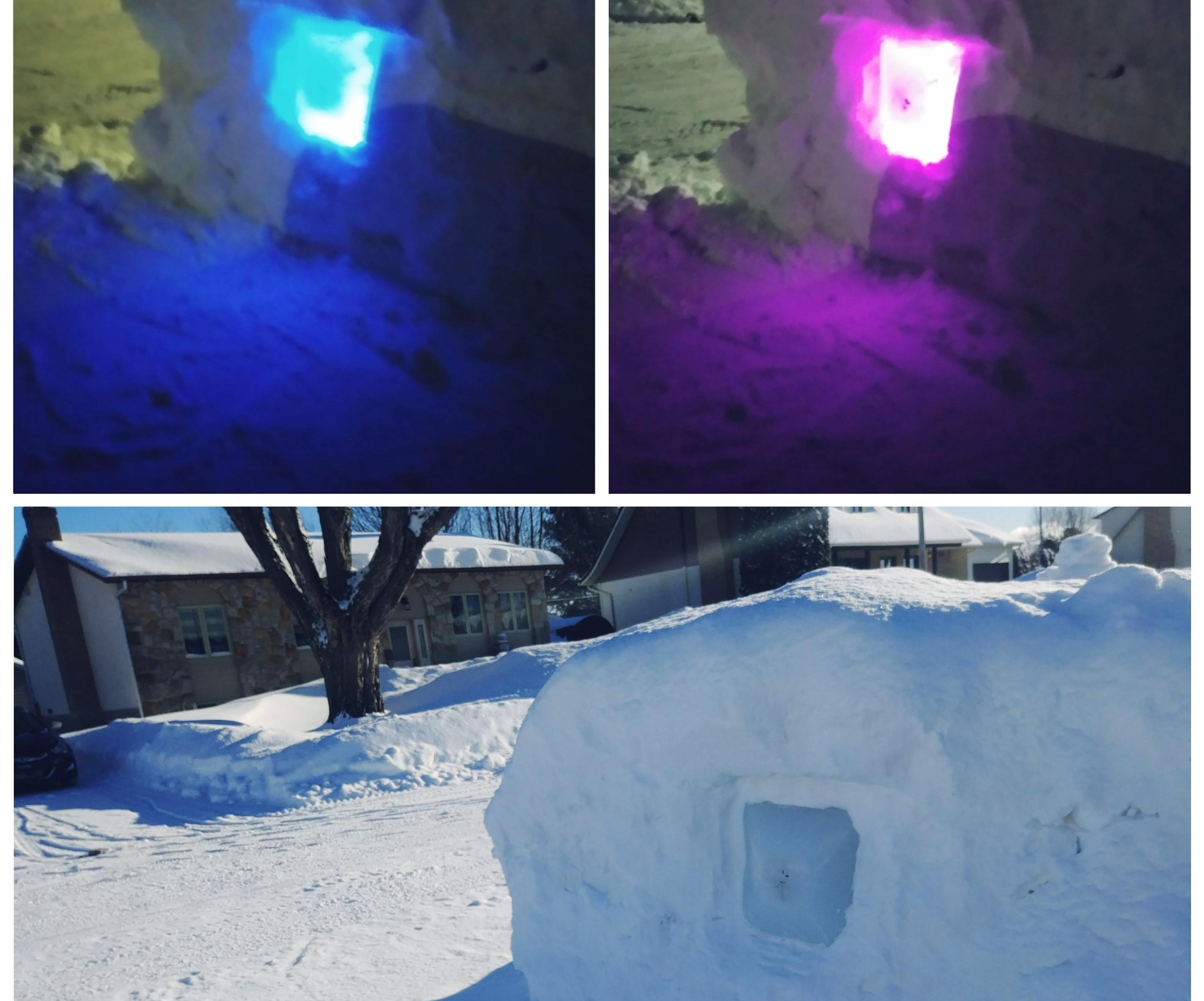 Driveway Snowbank Led Show