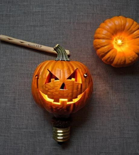 Lighting Up Temporary Pumpkin Wand Prop