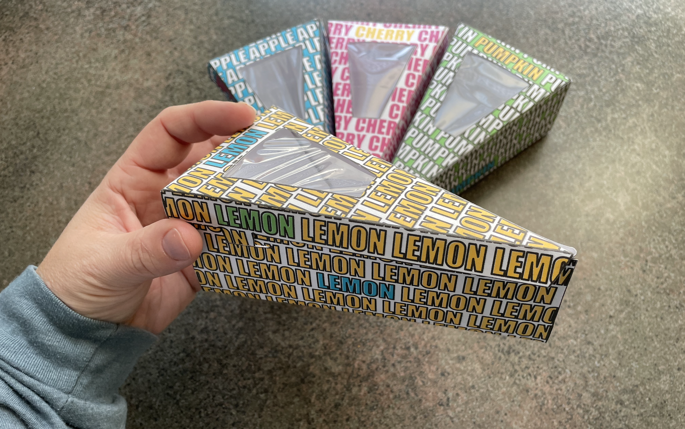 Pop Art Typography Pie Slice Boxes