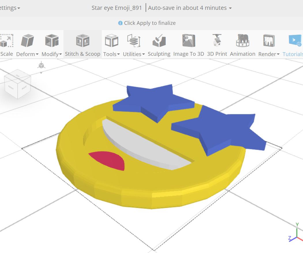 HOW TO CREATE a 3D STAR EYE EMOJI IN 3D MODELLING SOFTWARE