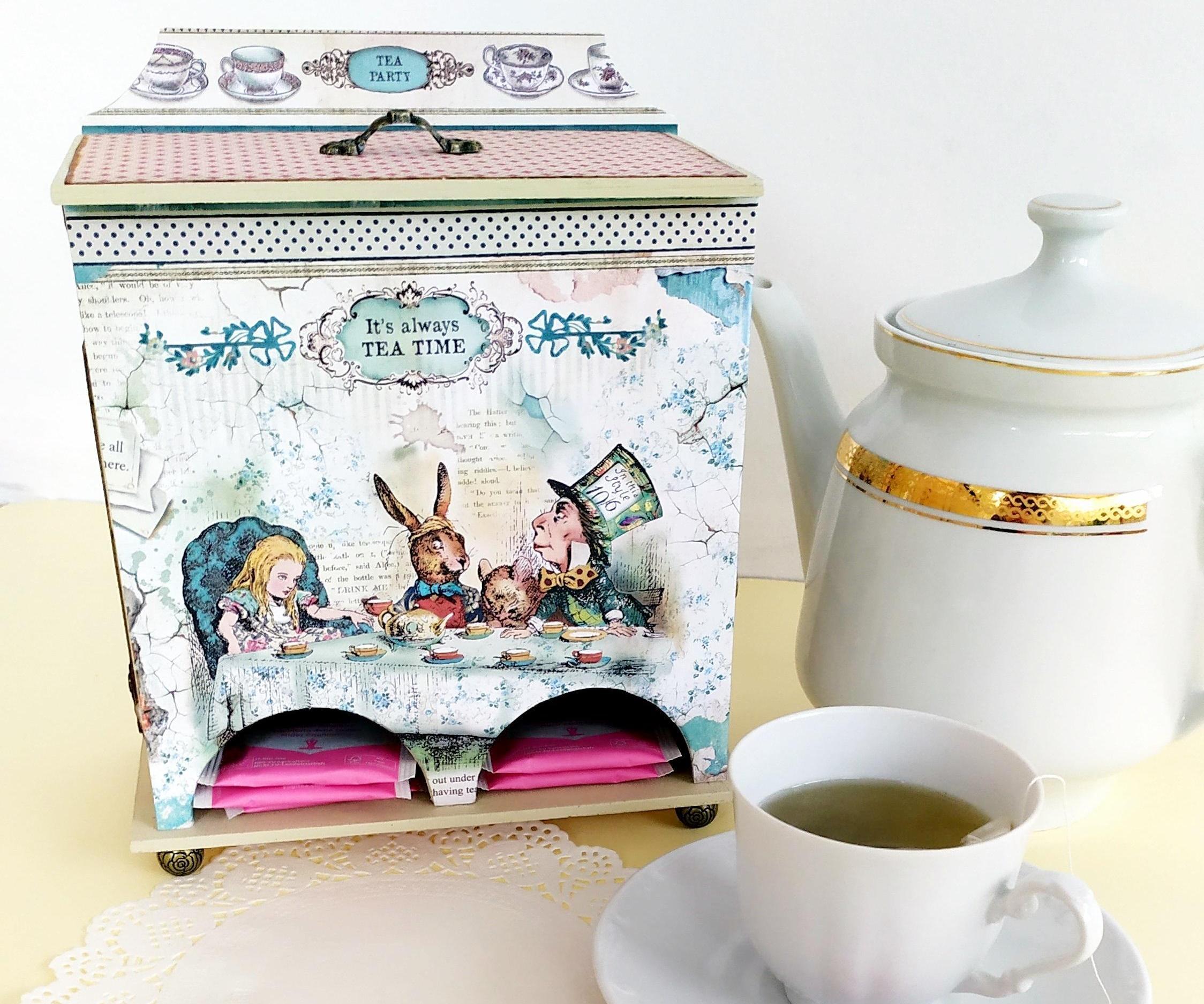 Mad Hatter's Tea Party on a Tea Box 