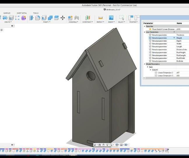 Birdhouse (parametric)