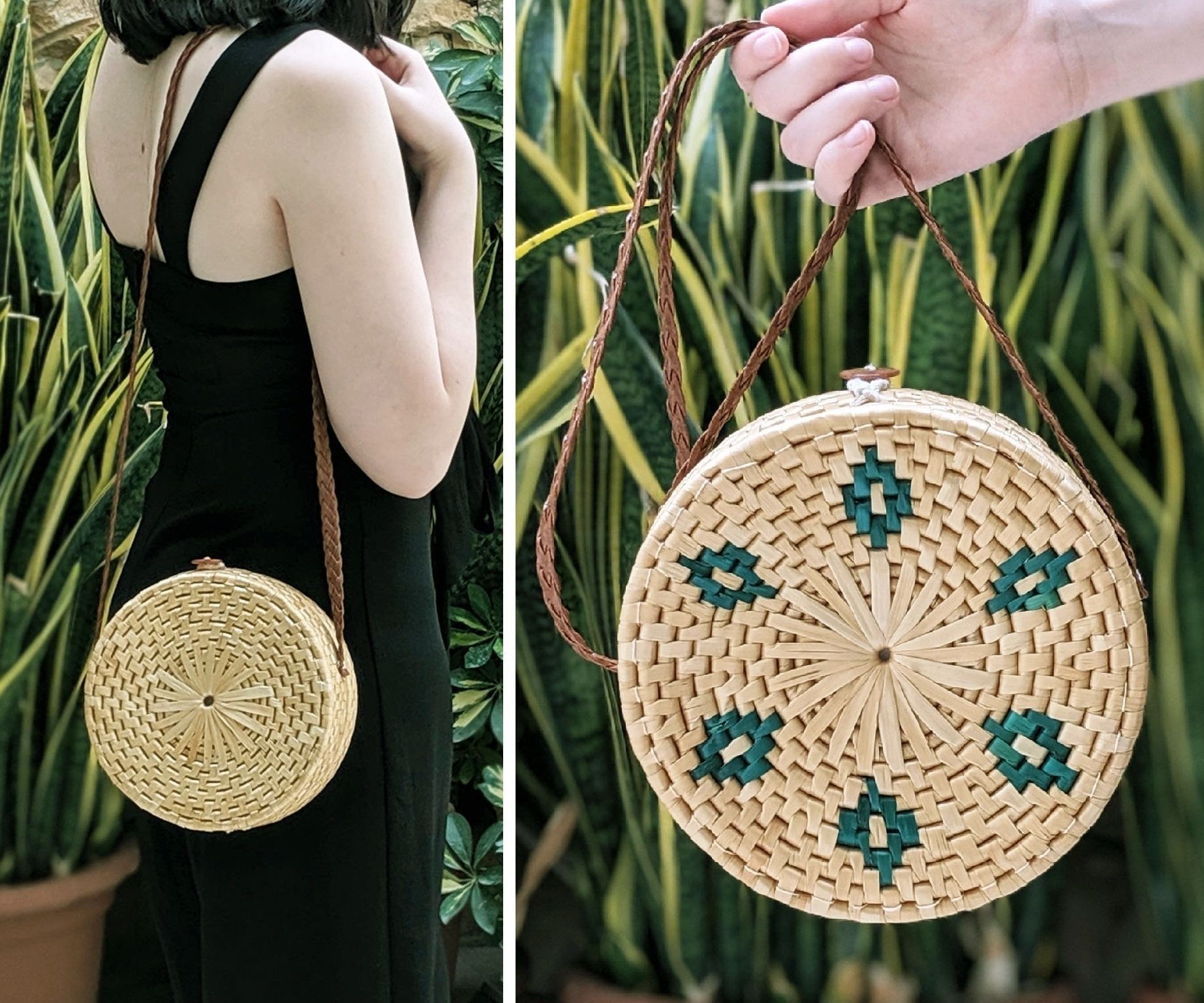 UPCYCLED: Round Straw Bag From a Thrifted Basket