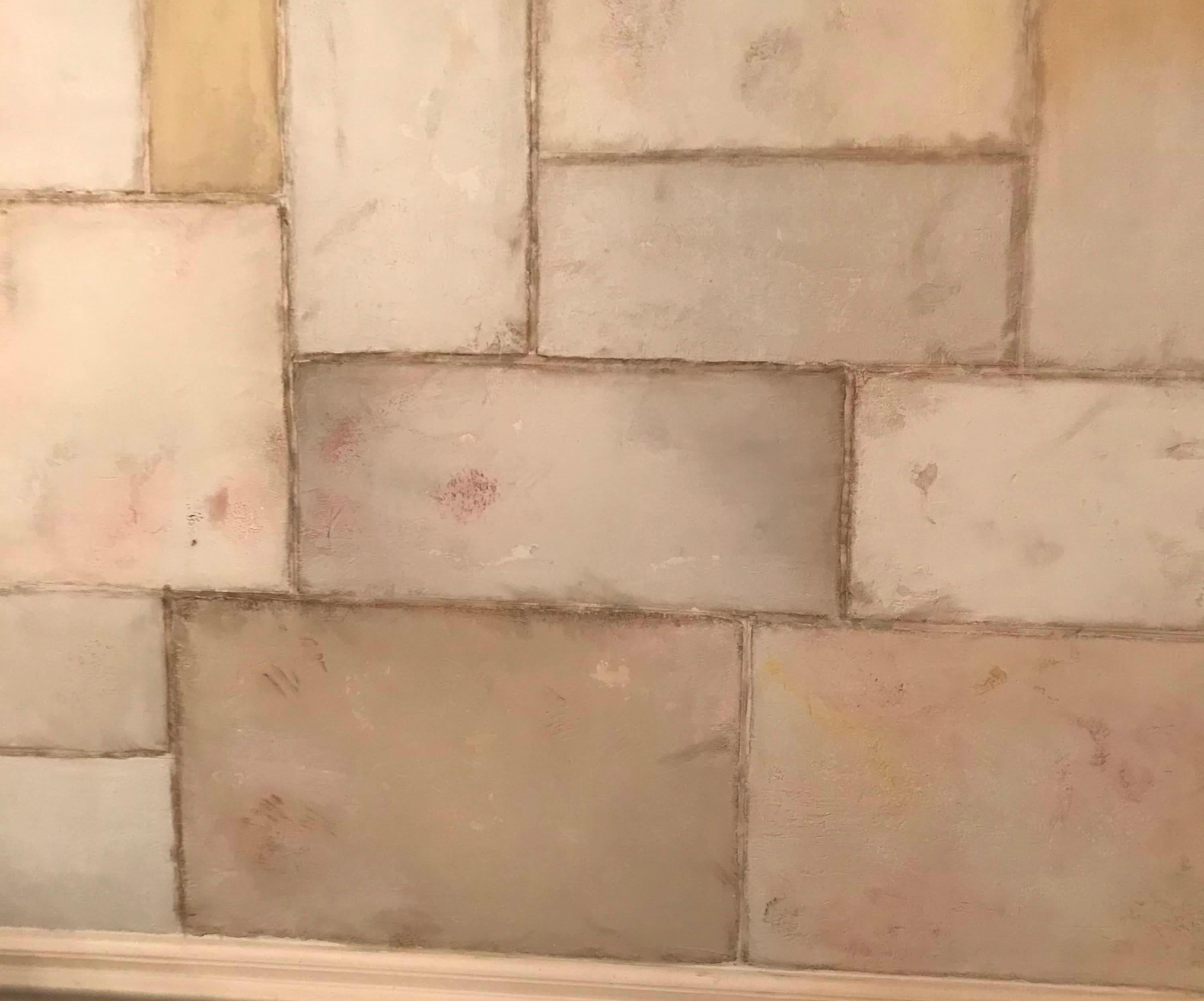 Faux Limestone Block Wall