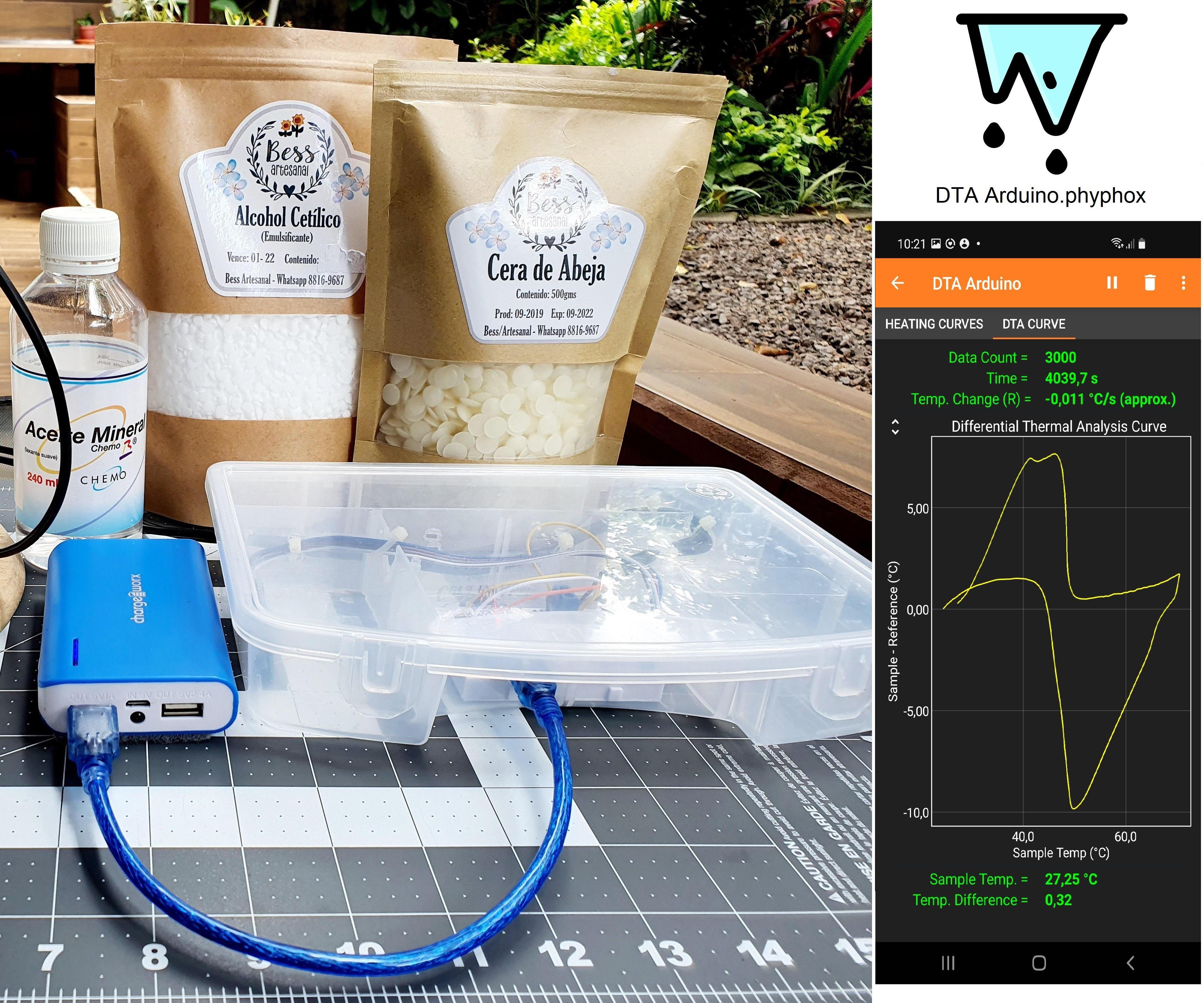Differential Thermal Analysis Using Arduino and PhyPhox