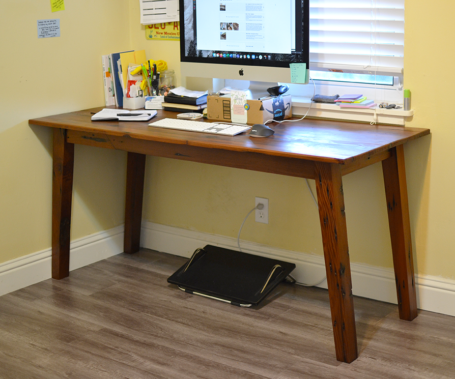 DIY Mid Century Modern Computer Desk With Reclaimed Wood