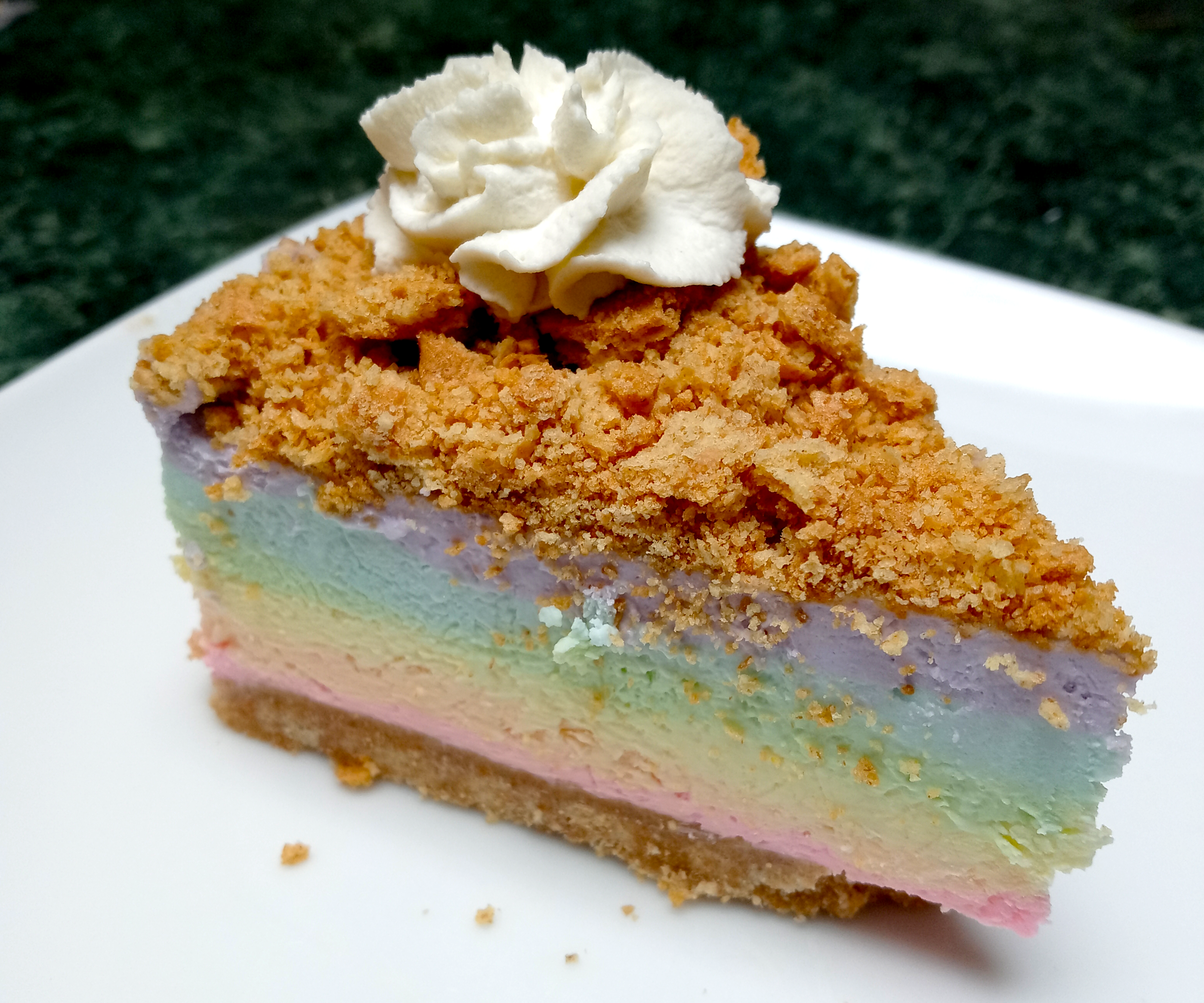 No Bake Rainbow Cheesecake