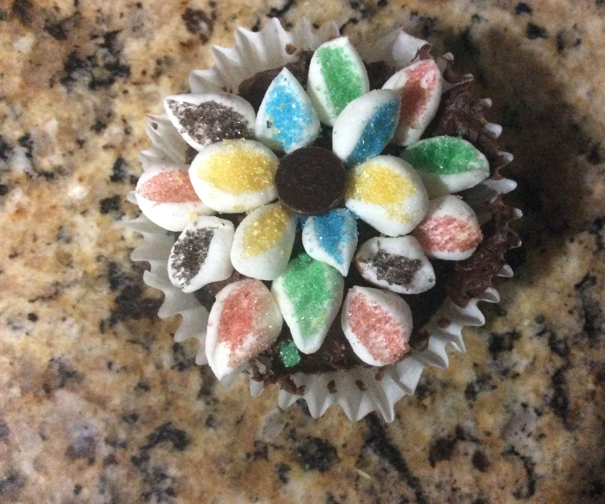 Marshmallow Flower Cupcakes