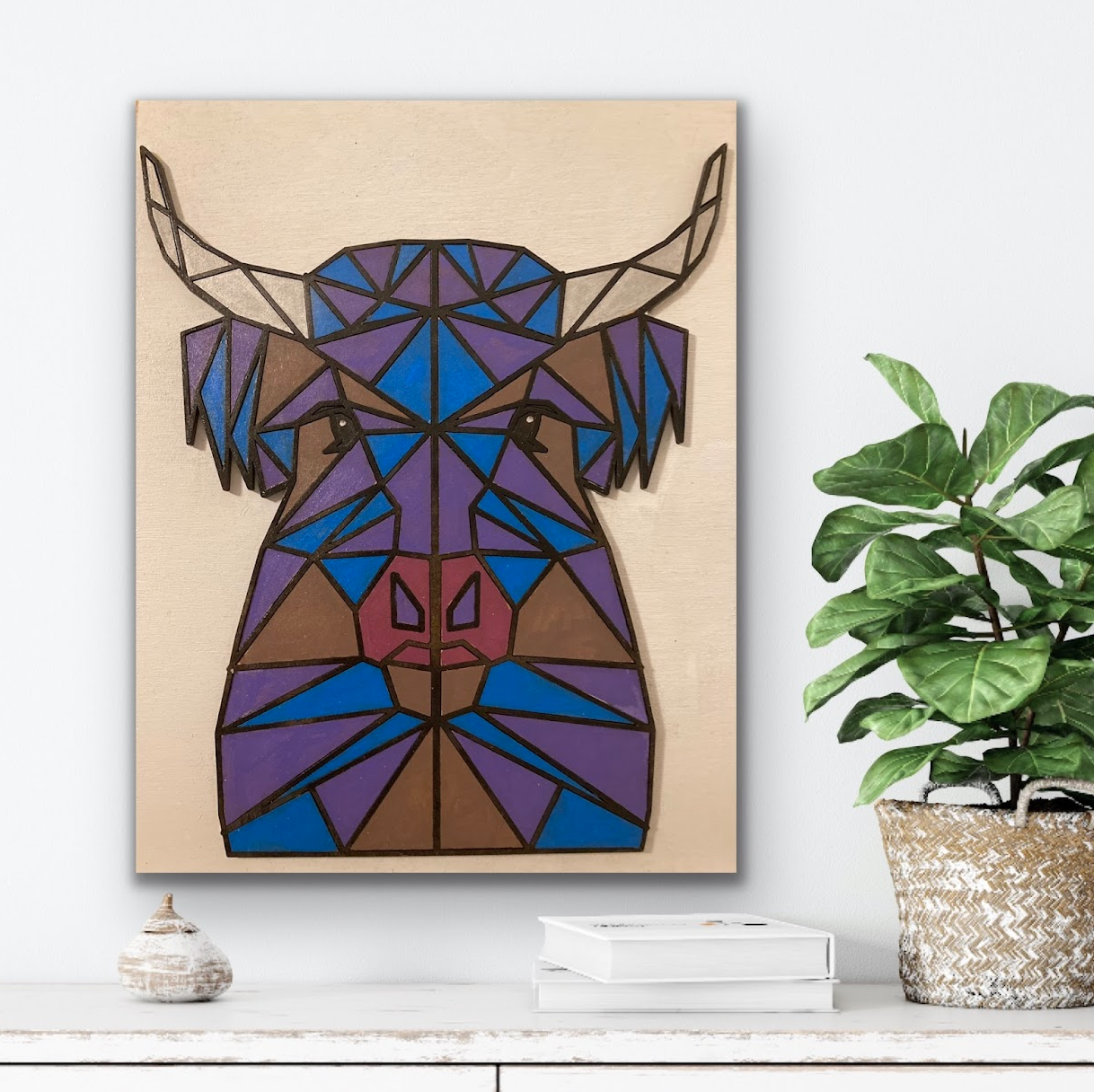 Laser Cut Geometric Animal Mosaic 