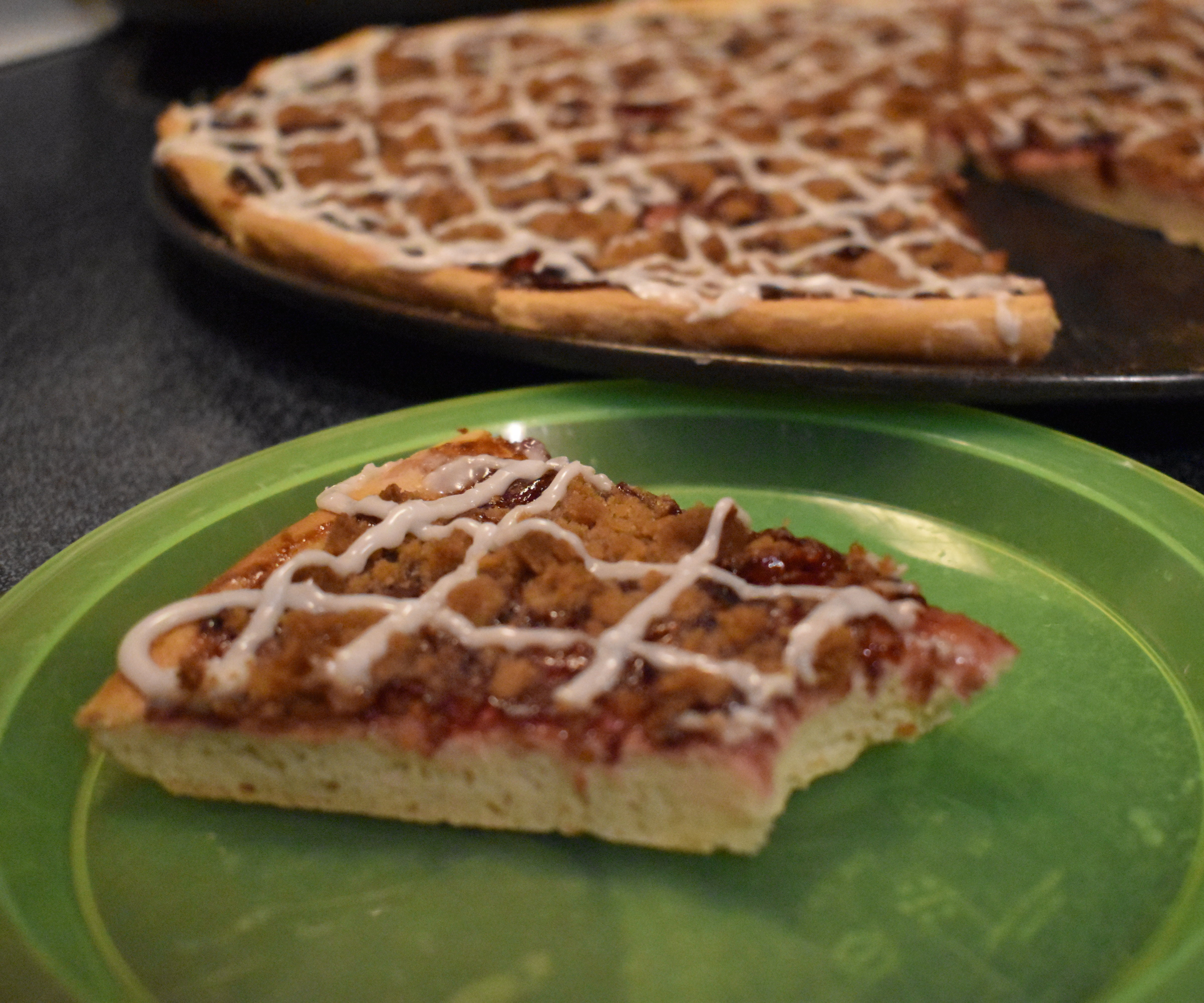 Homemade Blackberry Jam and Streusel Dessert Pizza W/Lemon Drizzle
