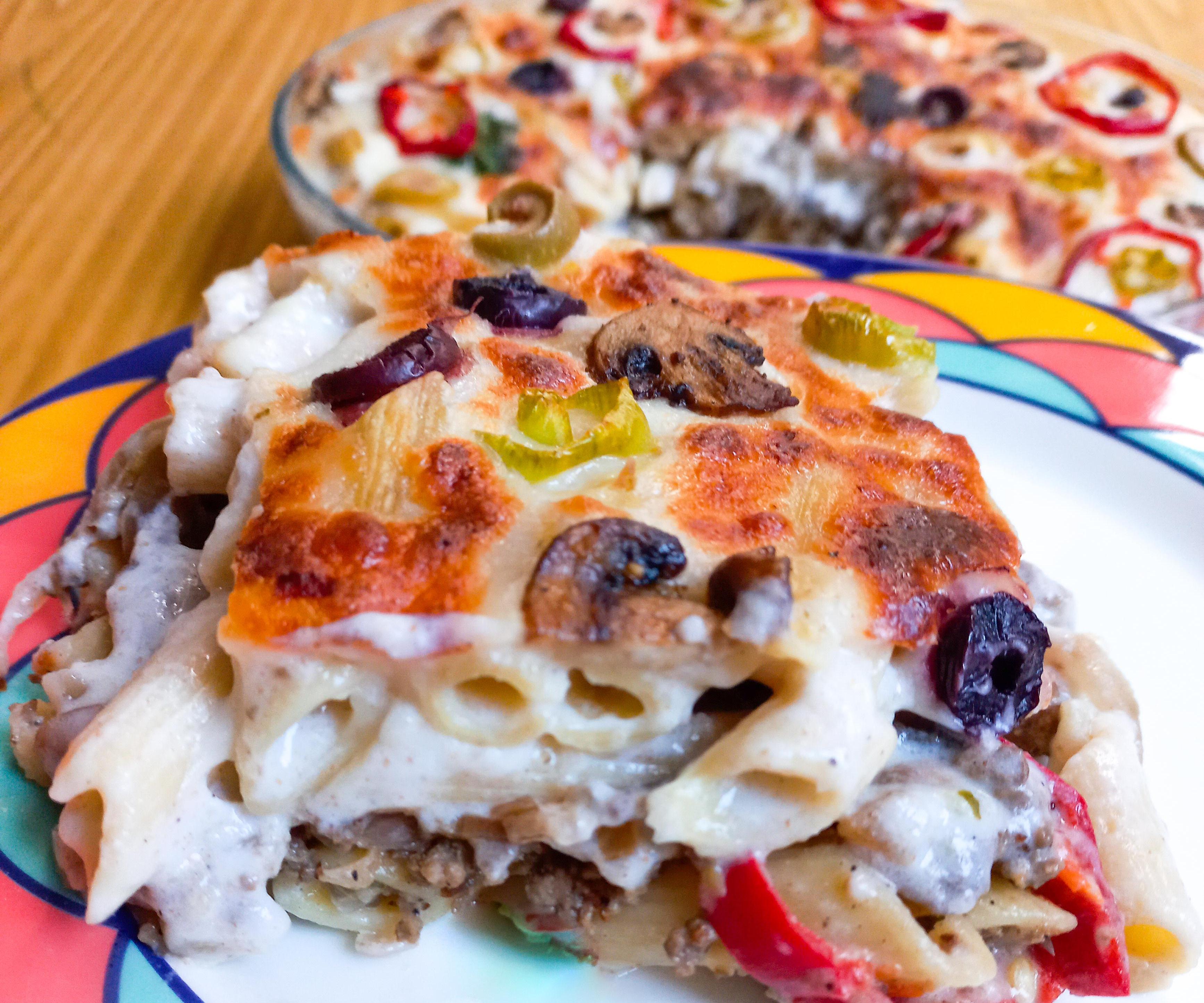 Healthy Version of Pizza-inspired Baked Pasta With Bechamel