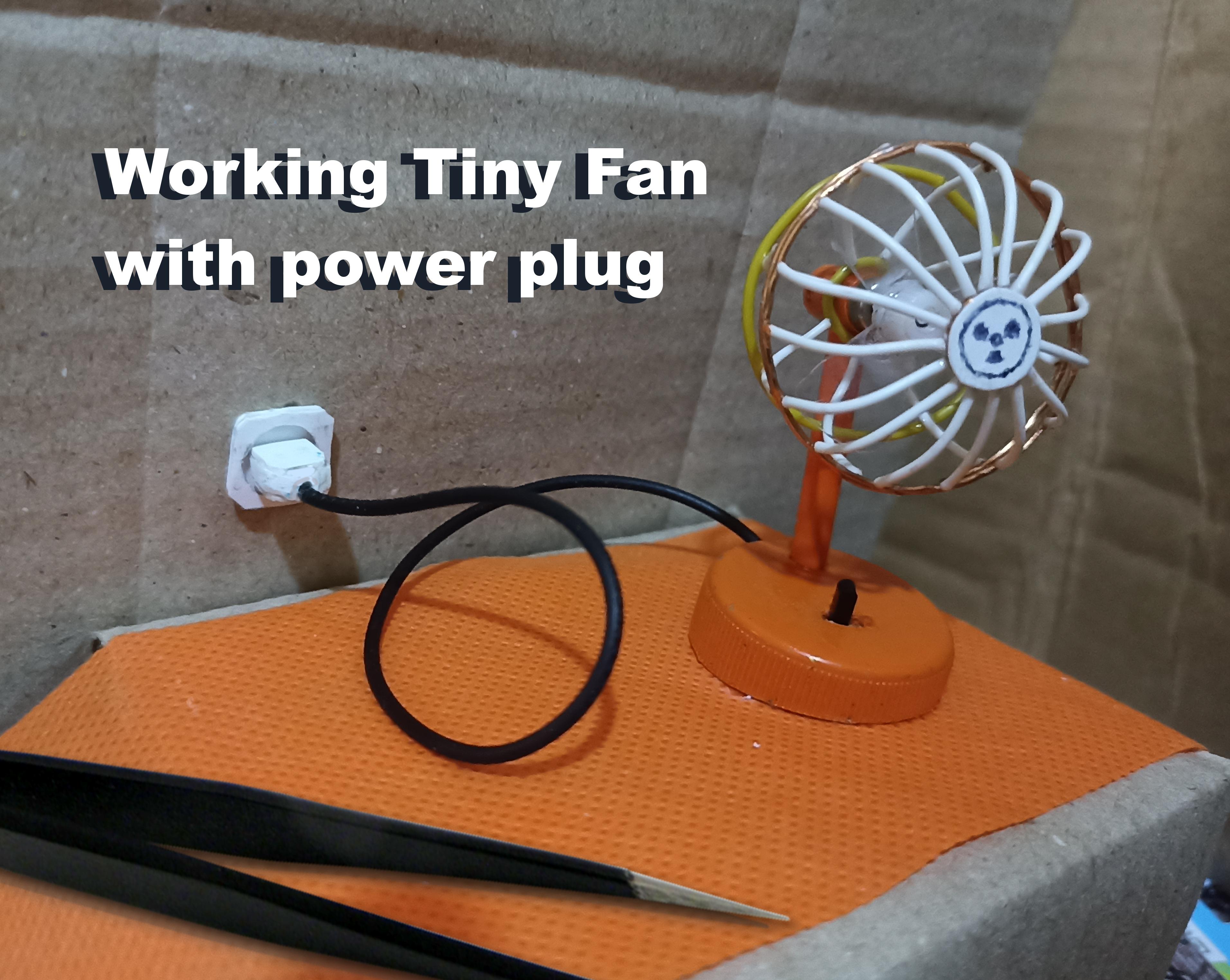 Working Tiny Fan With a Power Wall Plug