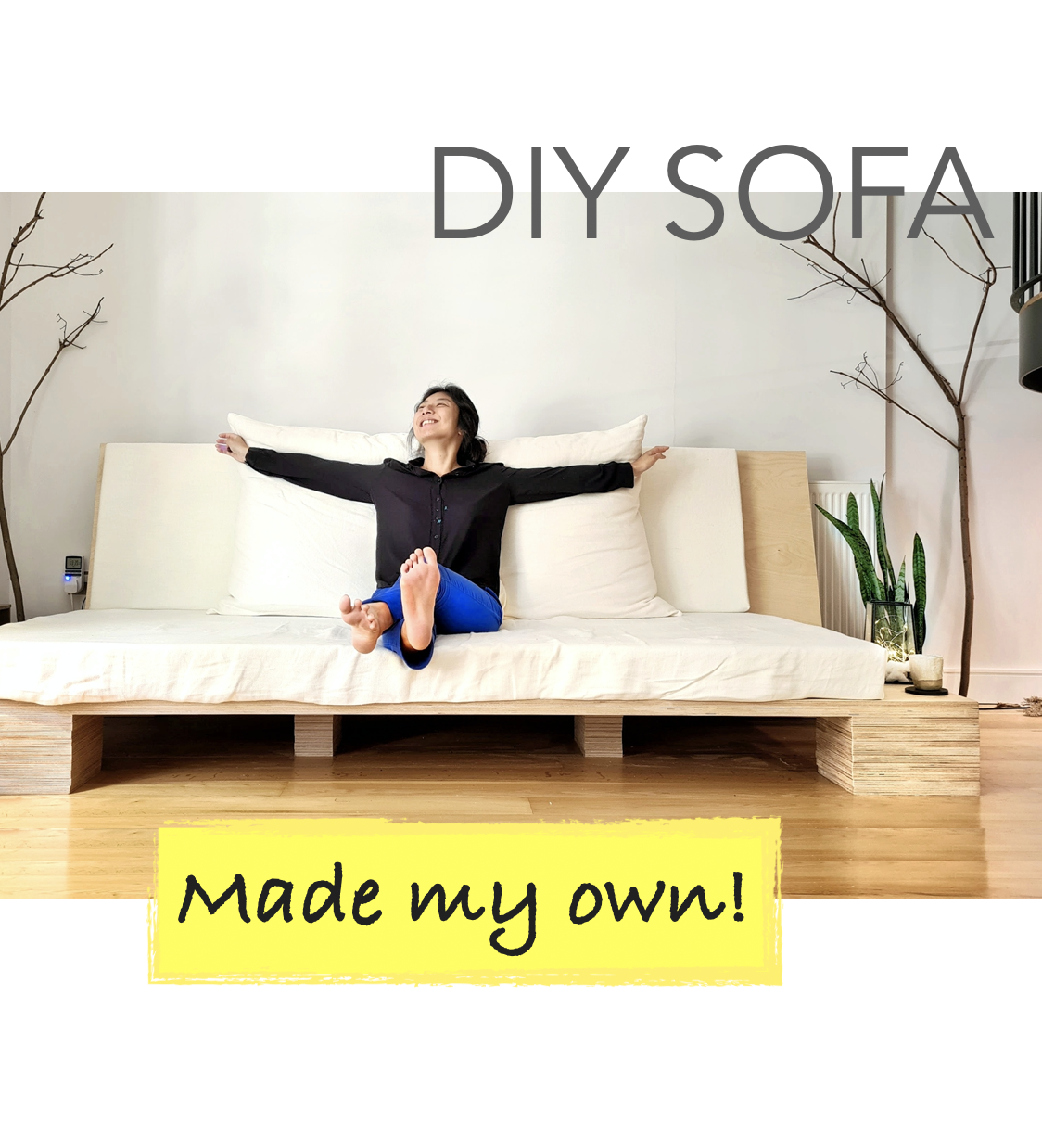 DIY Plywood Lounge Sofa (4-seater)