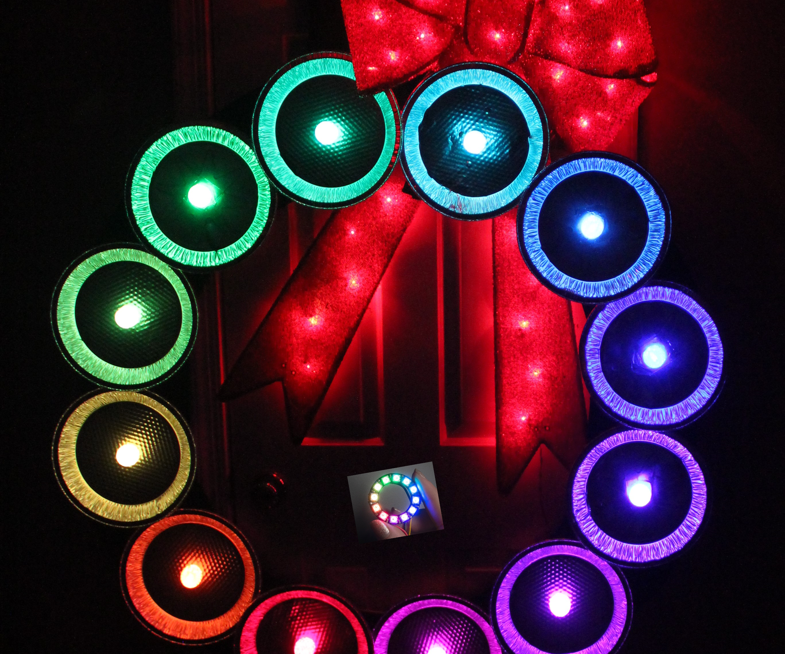 NeoPixel Pie Tin Arduino Wreath 
