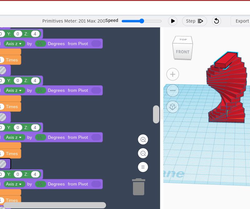 How to Make a Spiral Staircase Using Tinker Cad Code Blocks