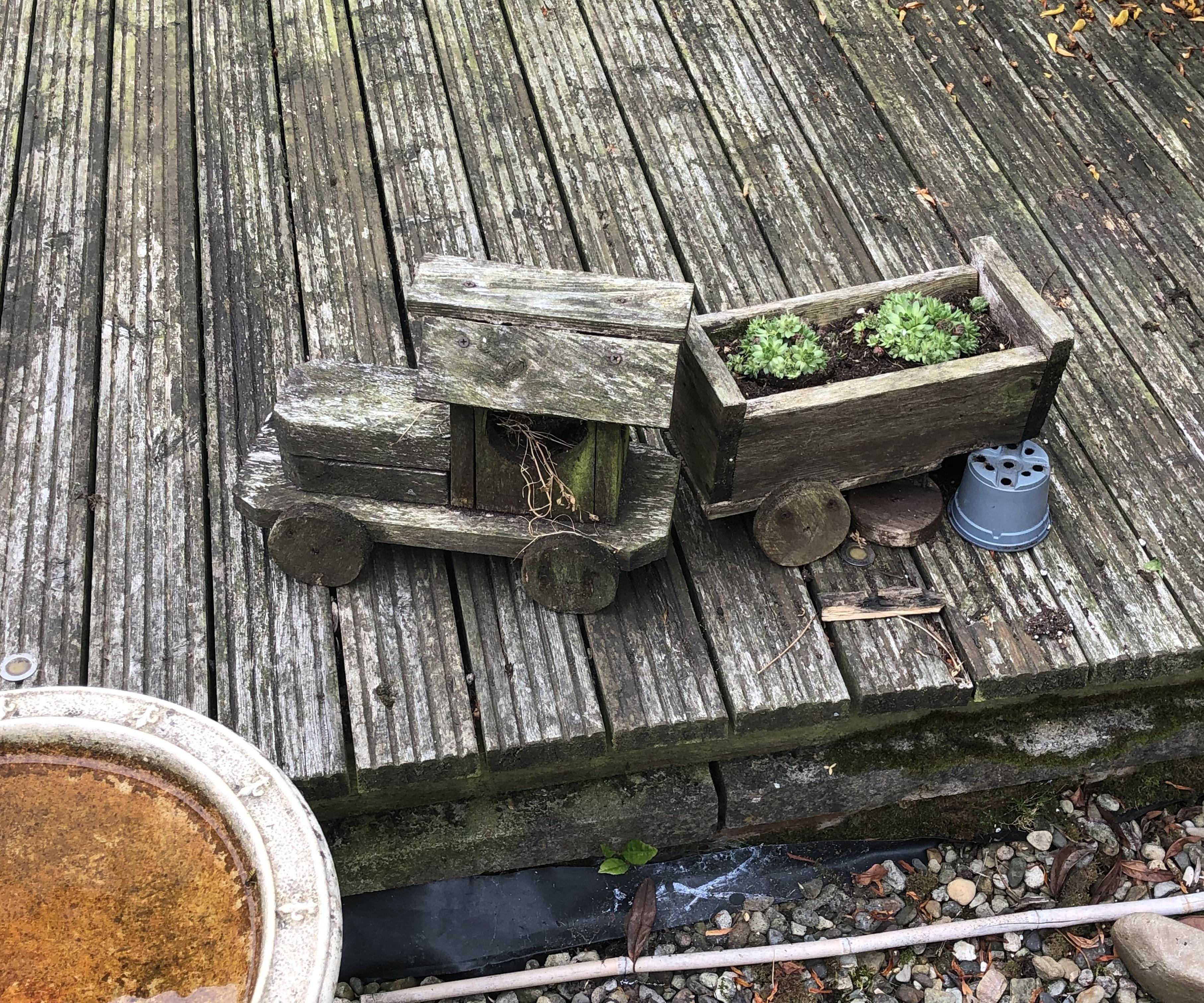 Upgrade Garden Wooden Loco With Coal Tender Planter