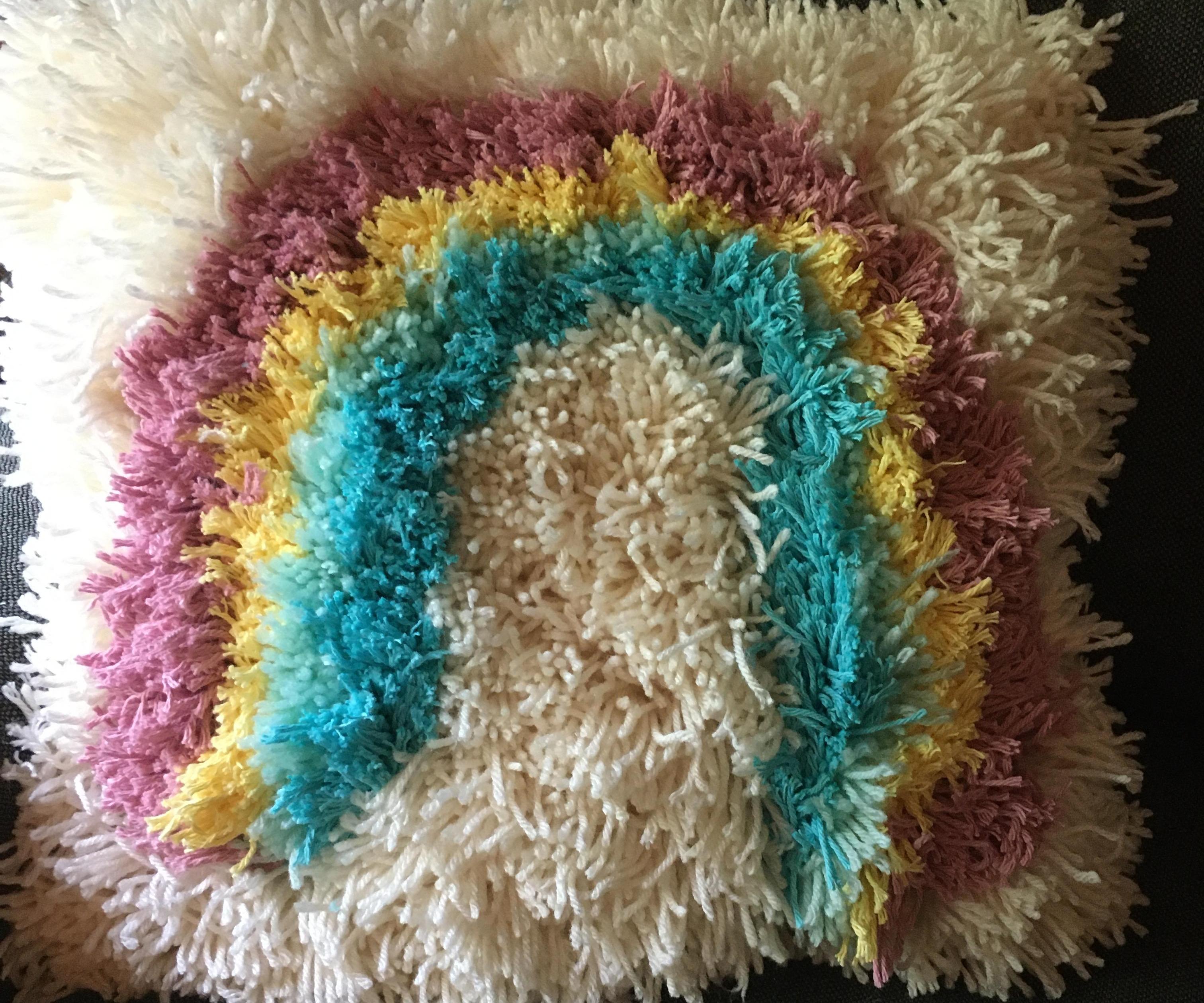 Rainbow Yarn Pillow