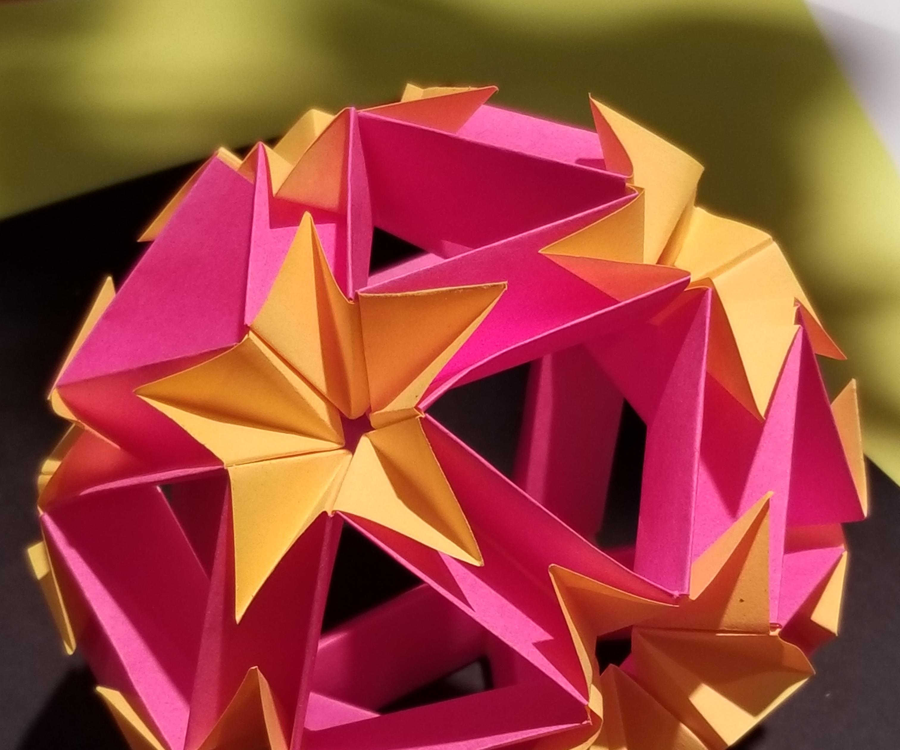 Flower Origami Ball With Sticky Notes