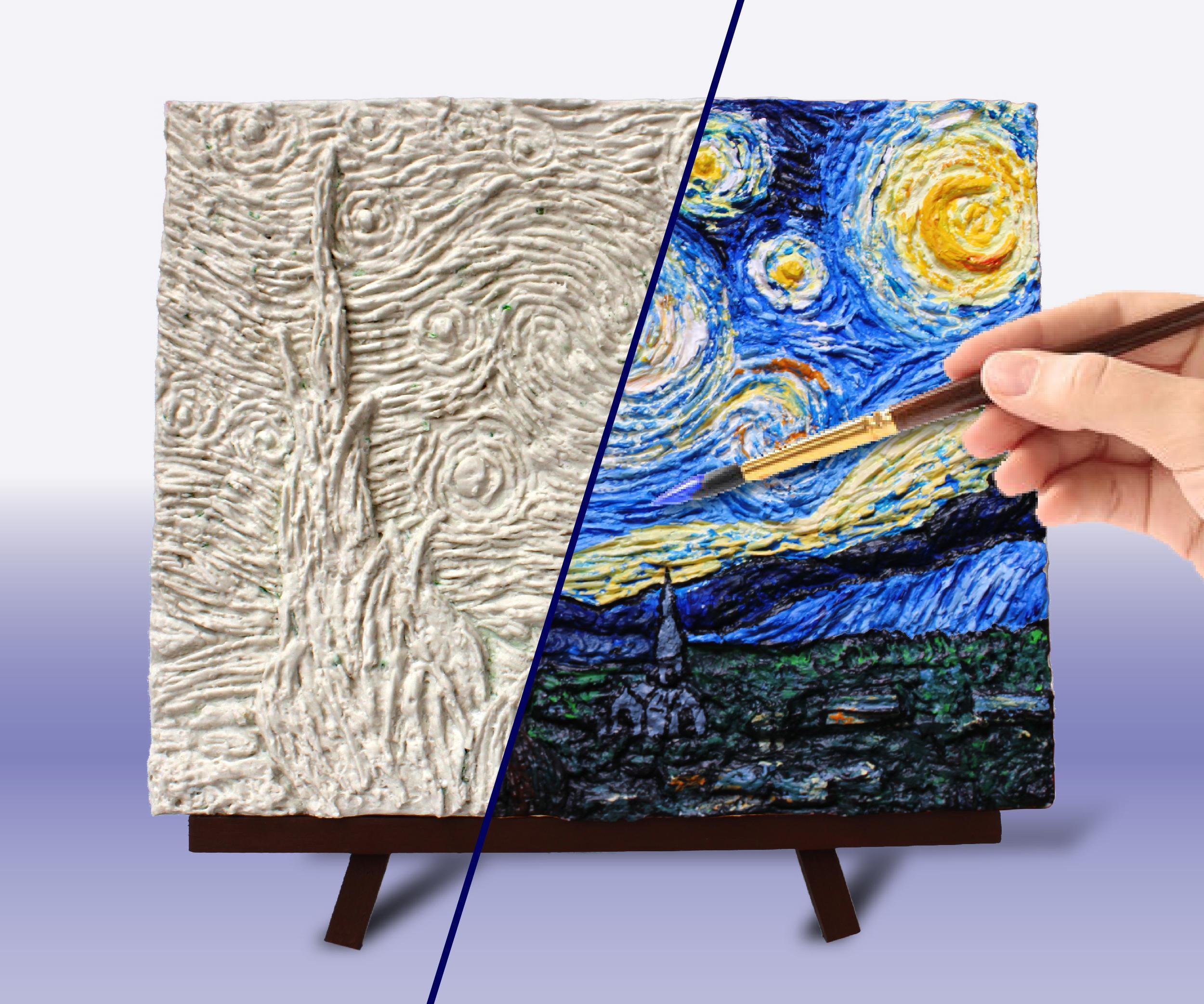 DIY Relief Painting - Starry Night