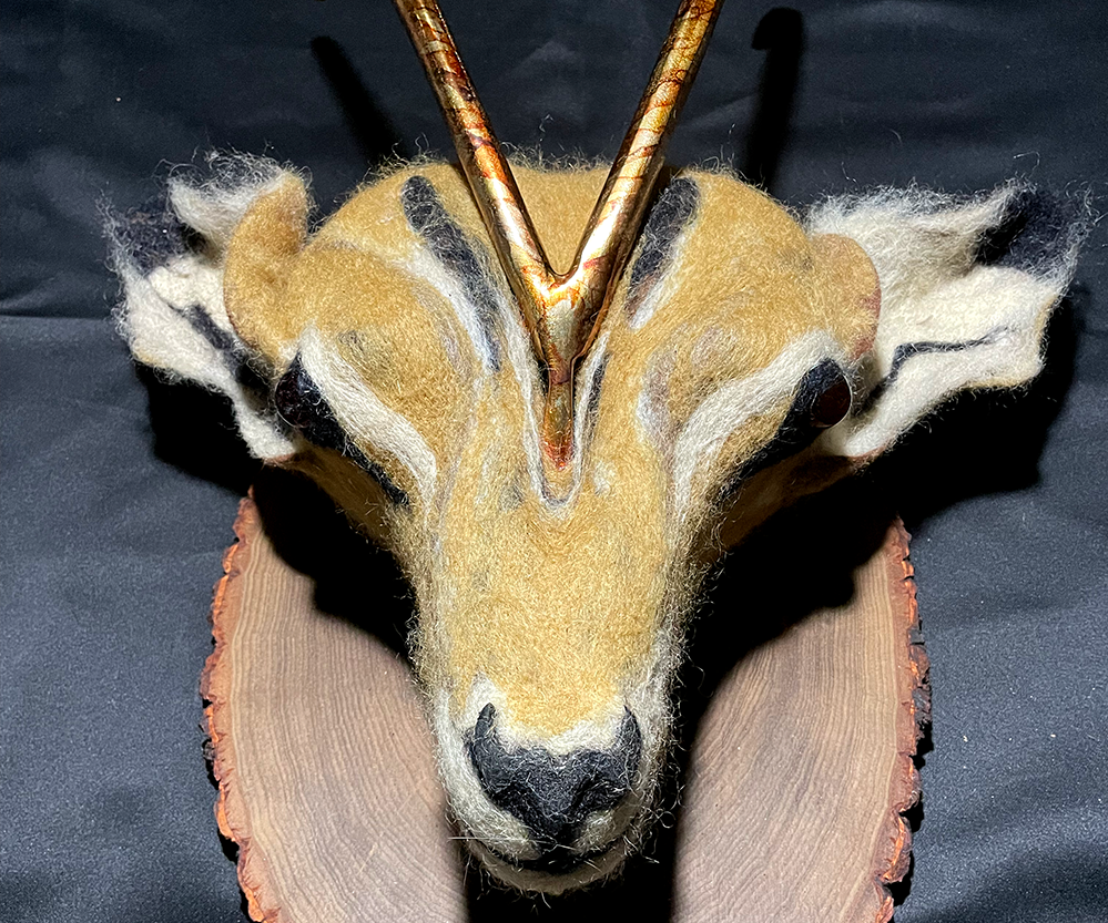 Old Bicycle Seat Felted Taxidermy