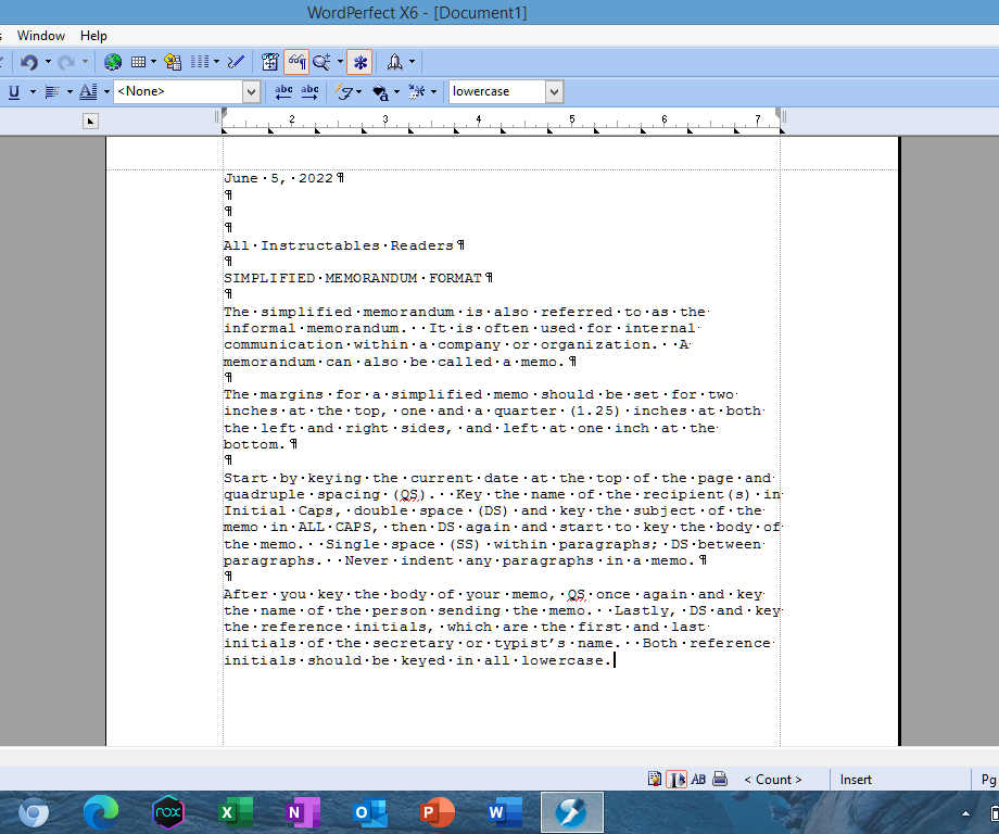 Properly Keying & Formatting Simplified Memorandums