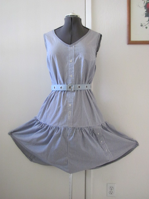 Sun Dress  Made From 3 Mens Shirts