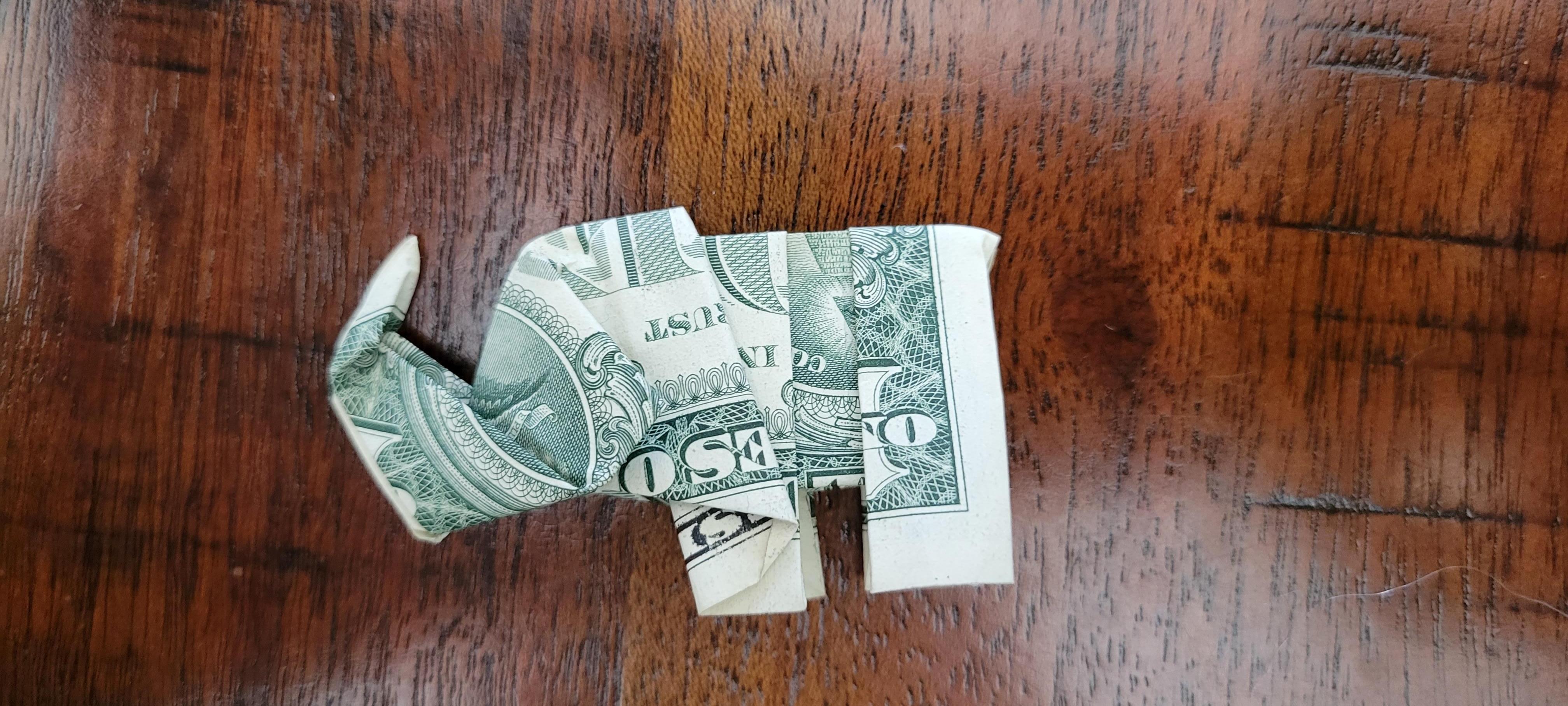 Elephant Out of a Dollar Bill.