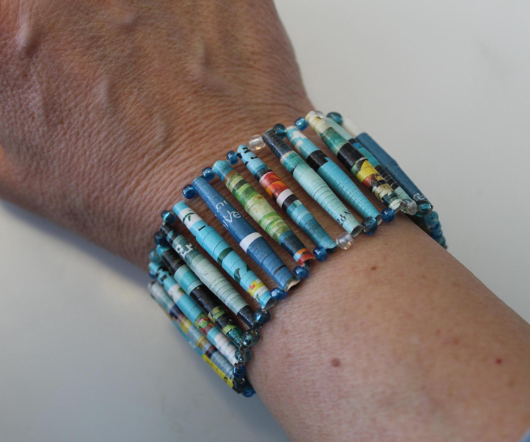Magnificent Magazine Paper Beaded Bracelet