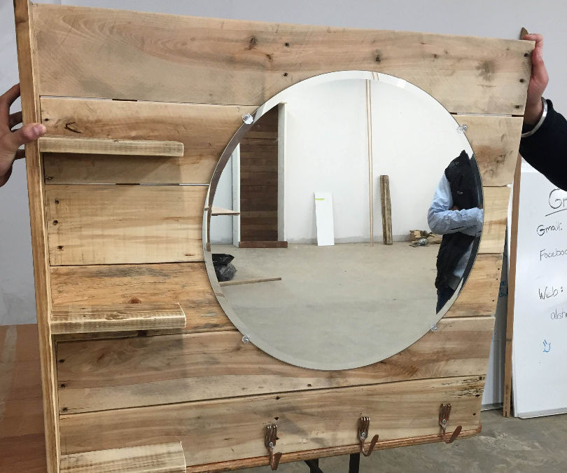 Pallet Vanity With Shelves