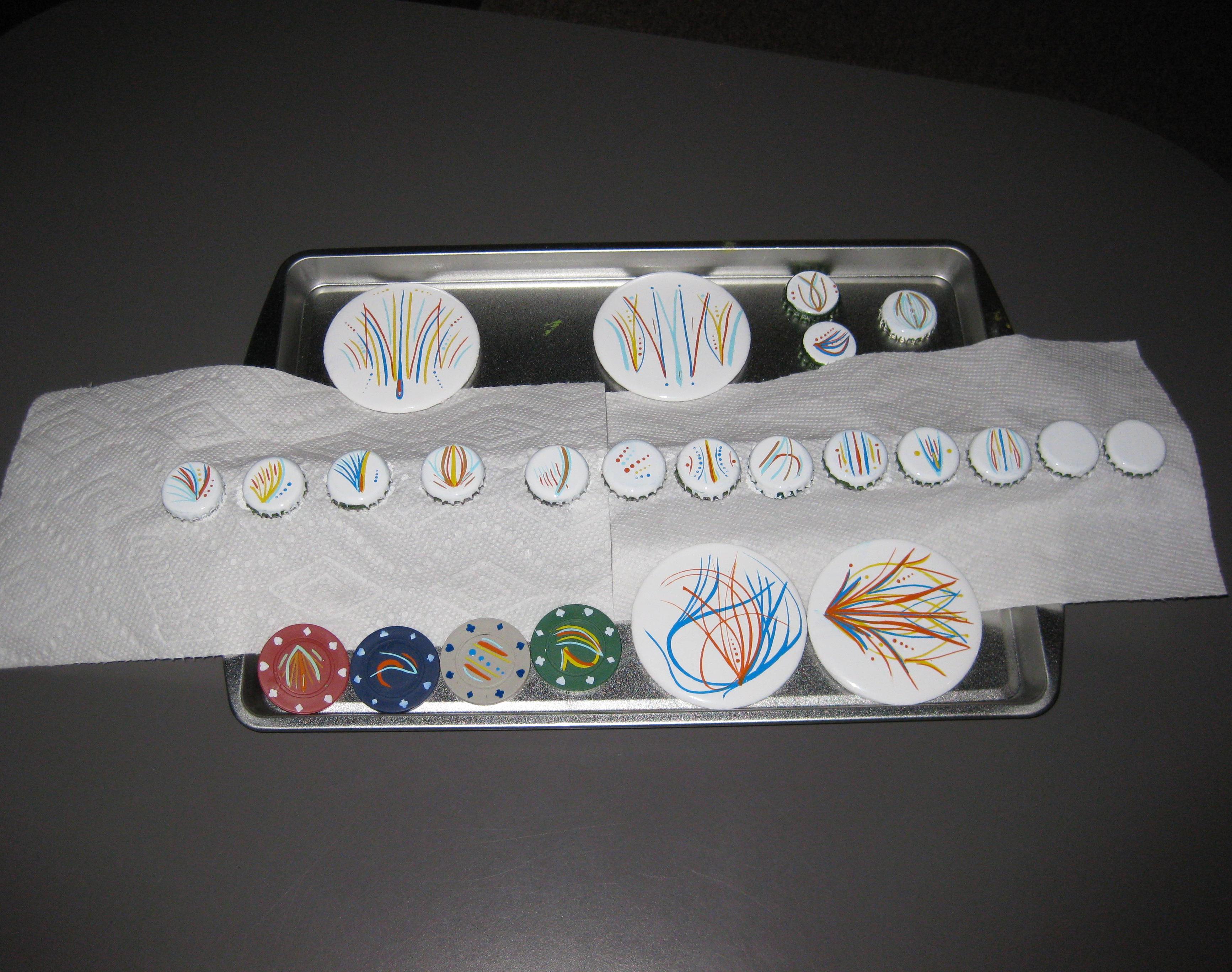 Painting Hack for Bottle Cap Magnet