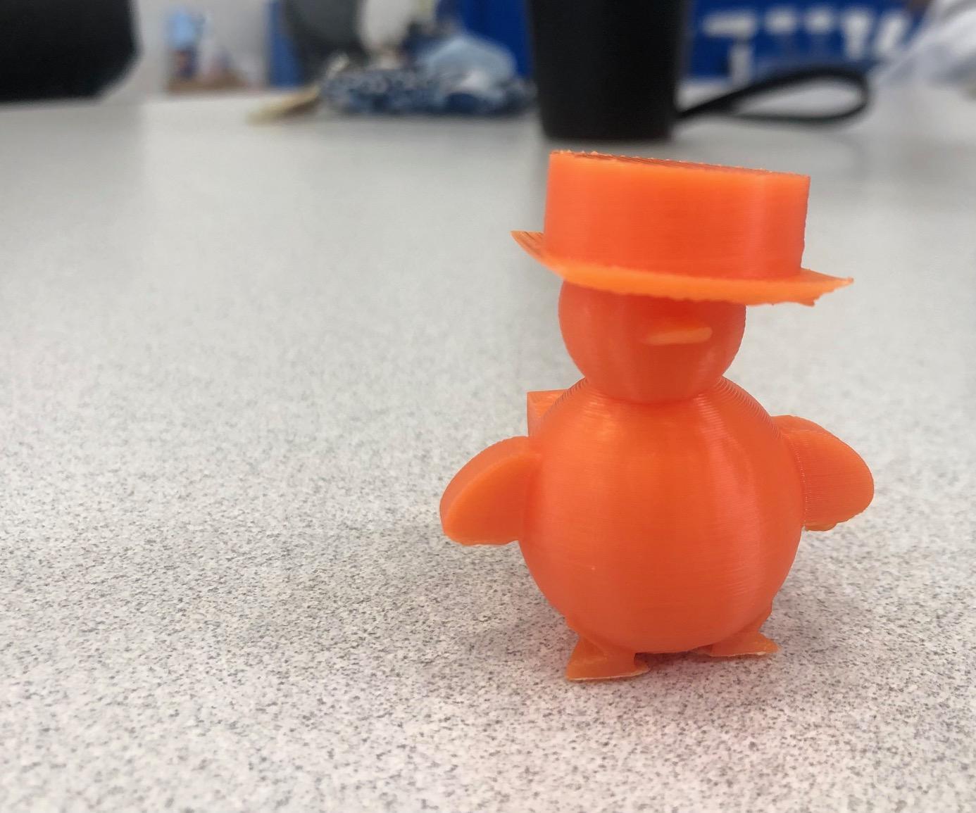 3D Printed Fedora Bird 