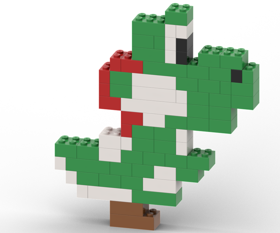 How to Build Yoshi From Super Mario Using Lego Bricks - Stop Motion Prop