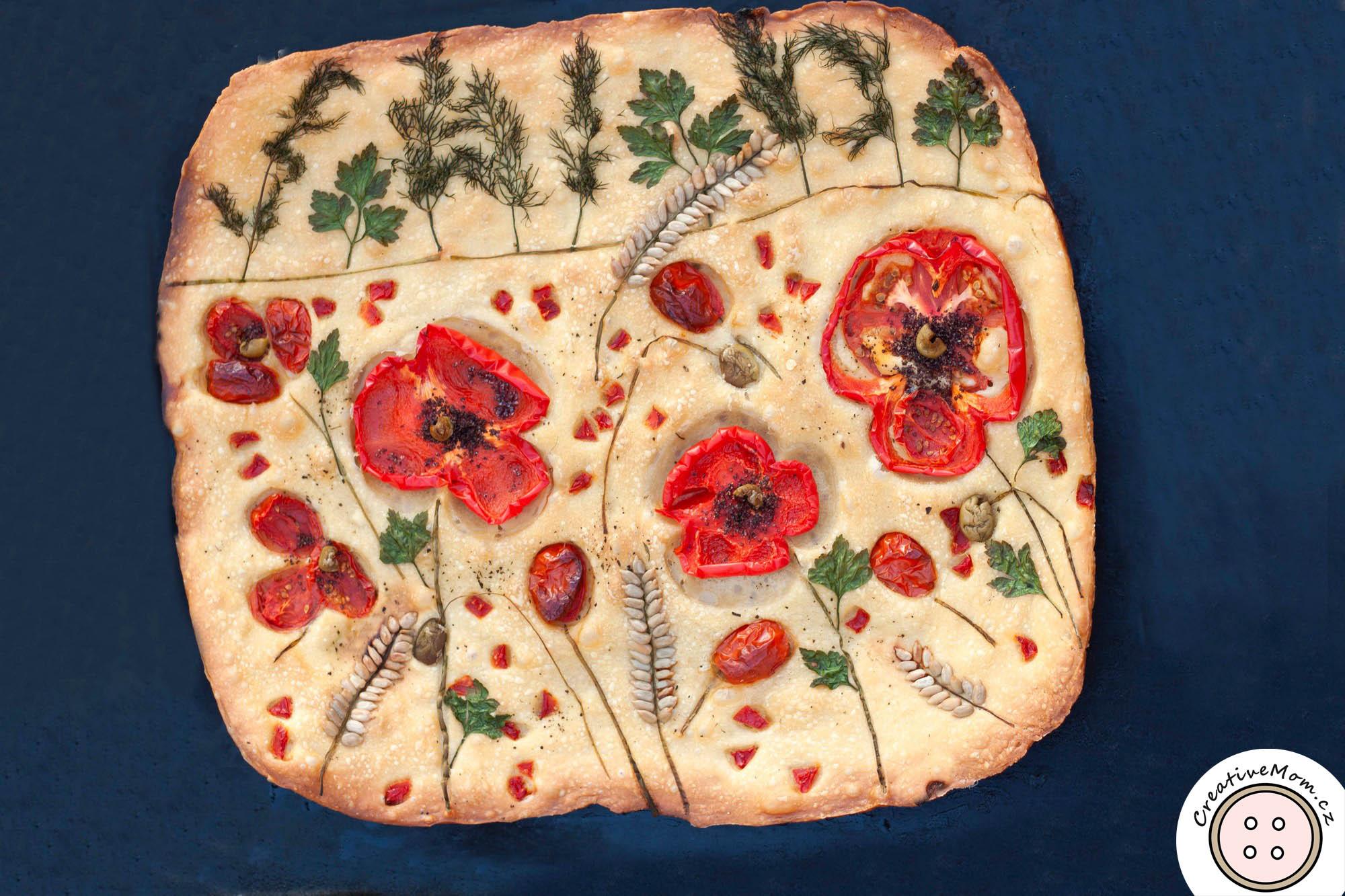 Focaccia Art - Poppy Field