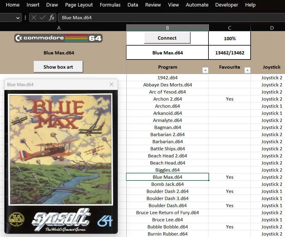 Load Commodore Computer Programs Using MS Excel