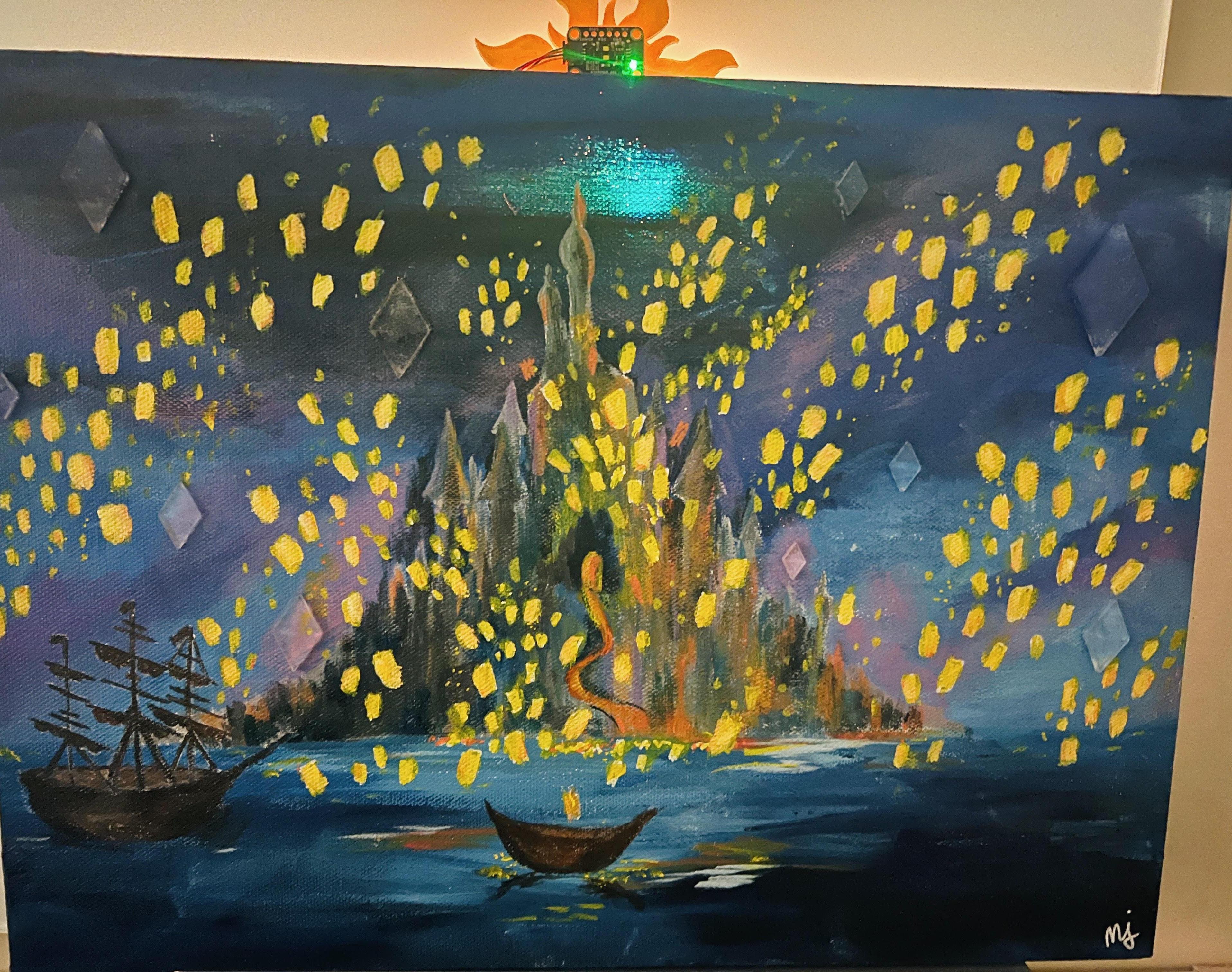 Distance Sensing Light Up Tangled Lantern Painting