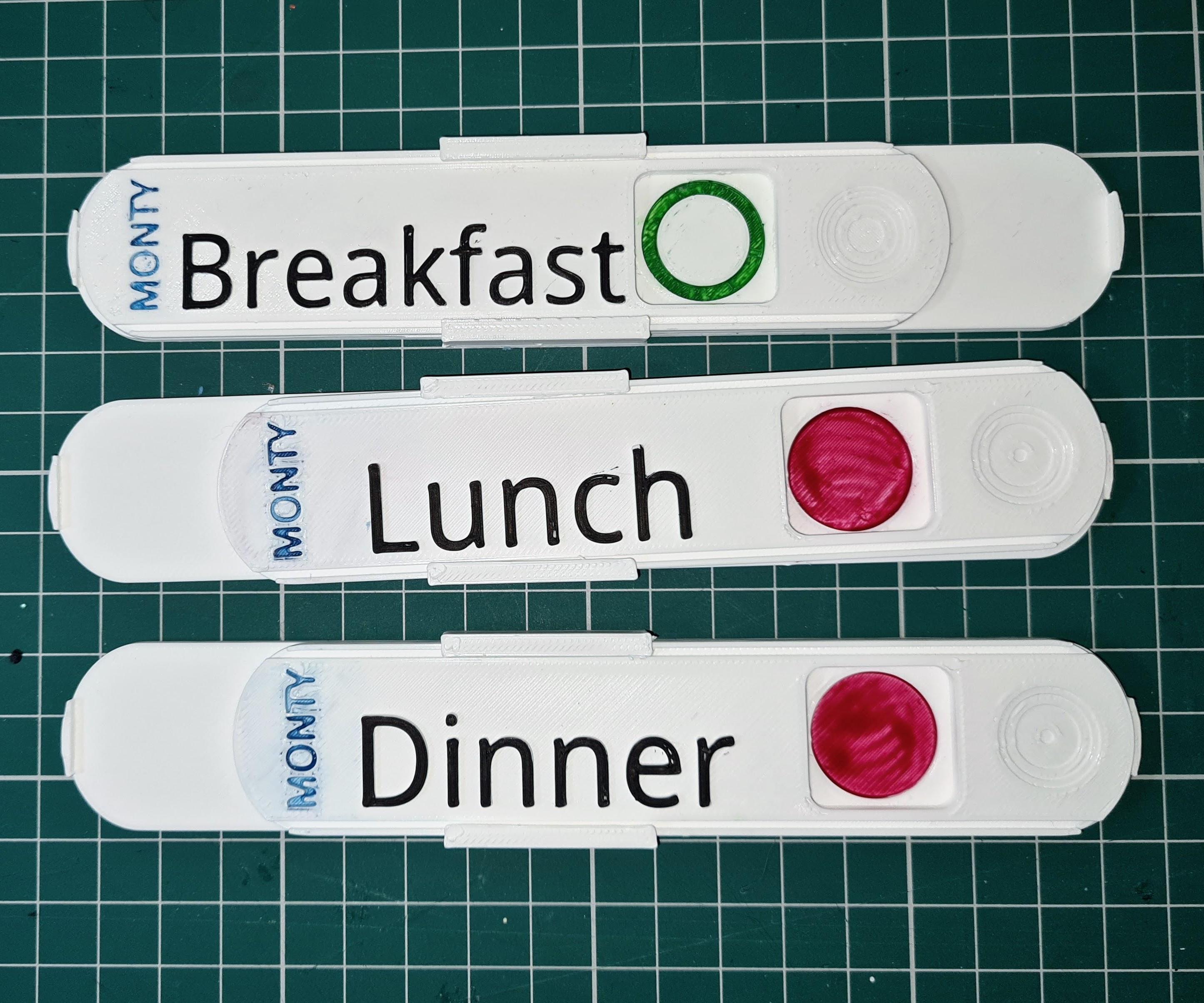 Sliding Chore/Meal Tracker - TinkerCAD/3D Printing