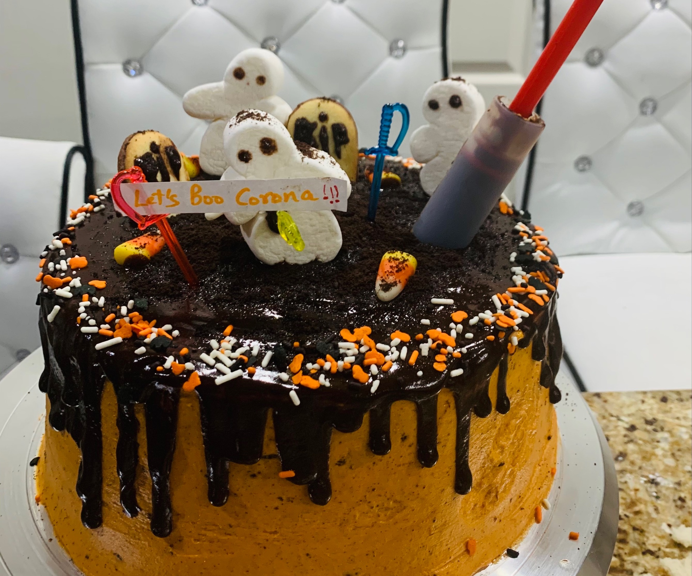 Halloween Covid Vaccine Cake