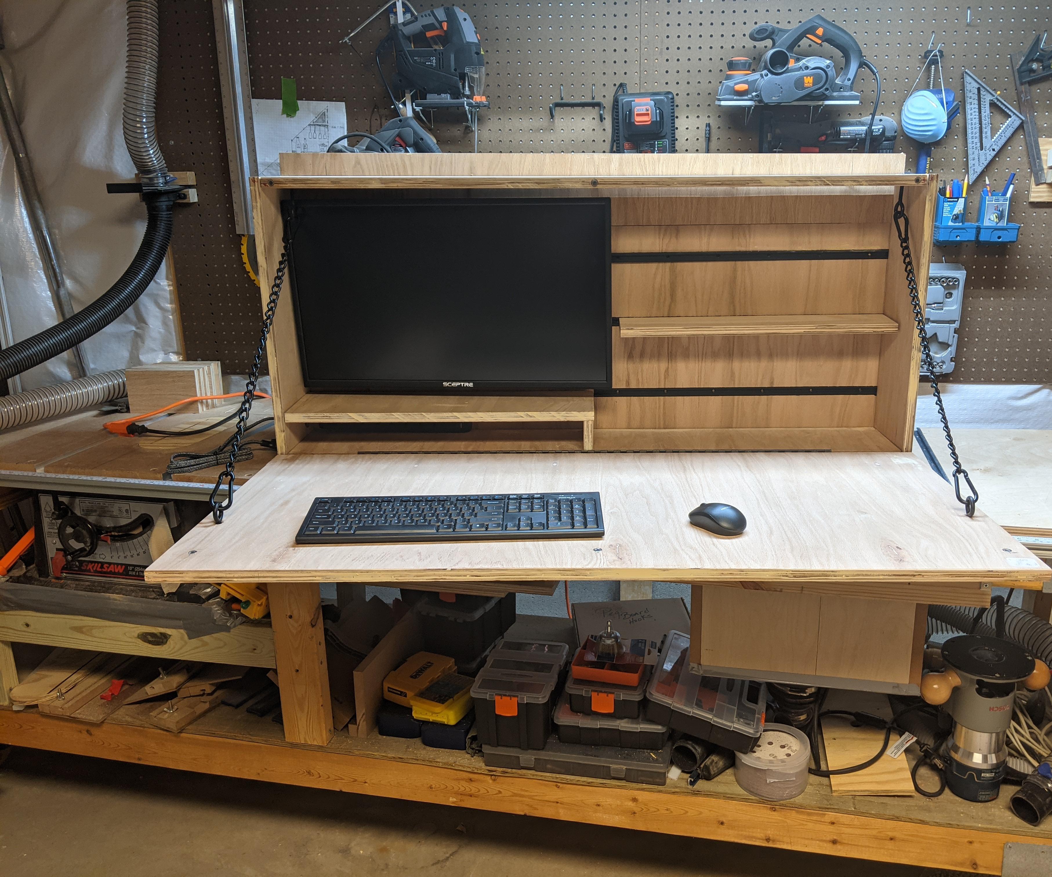 Wall Mounted Plywood Desk